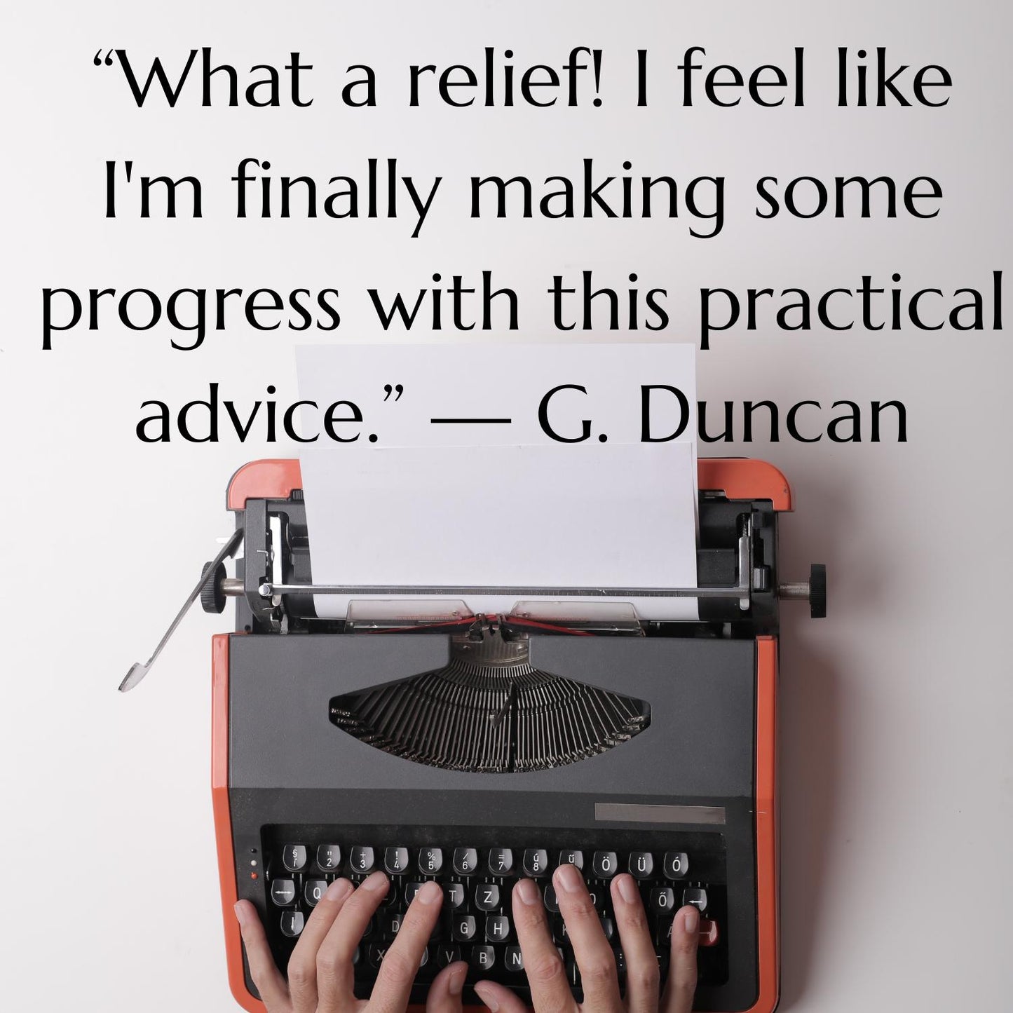 Image of review quote for Business and Accounting for Authors book - What a relief