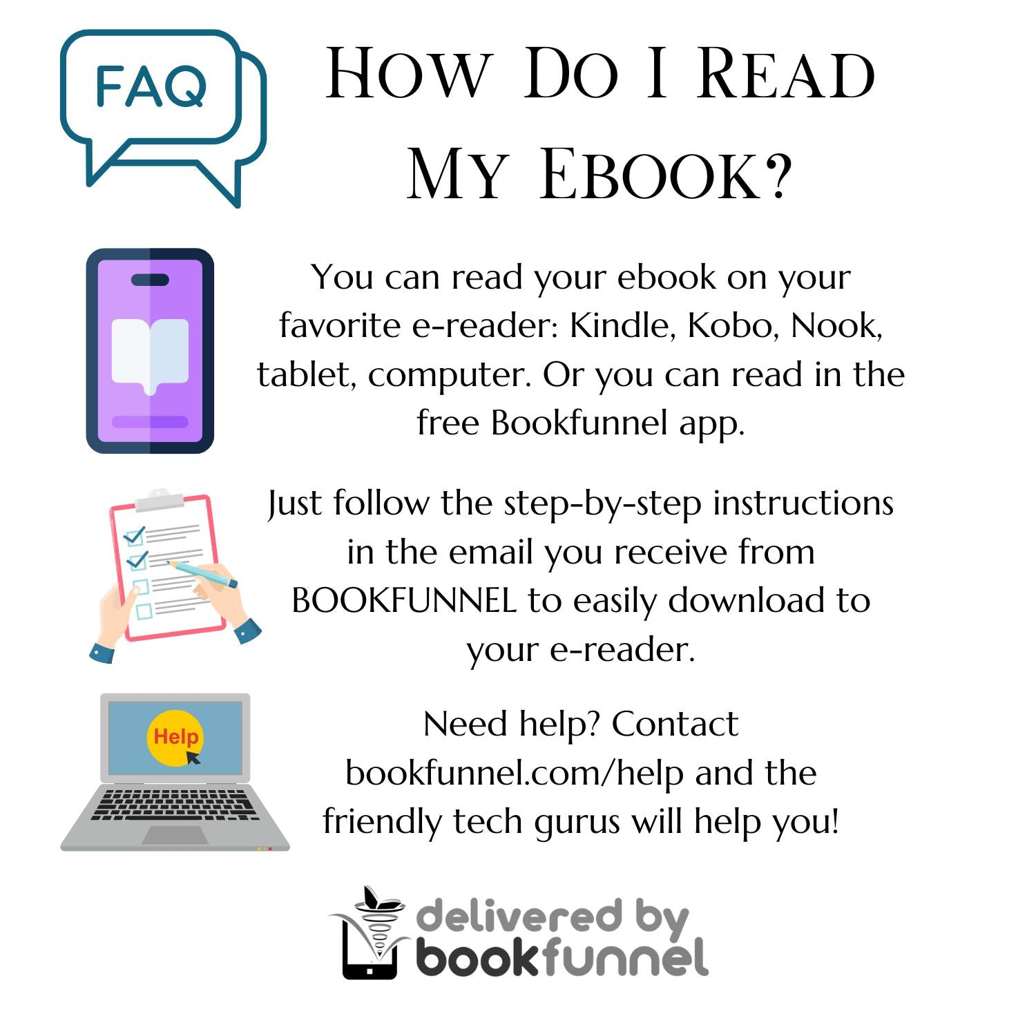 Infographic on how to read ebooks purchased on this site