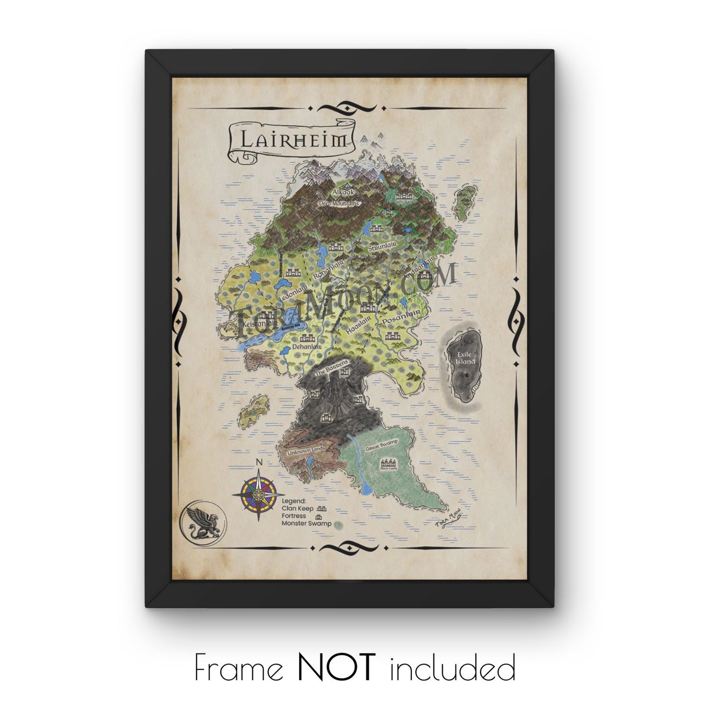 Image of the Map of Lairheim in a black frame