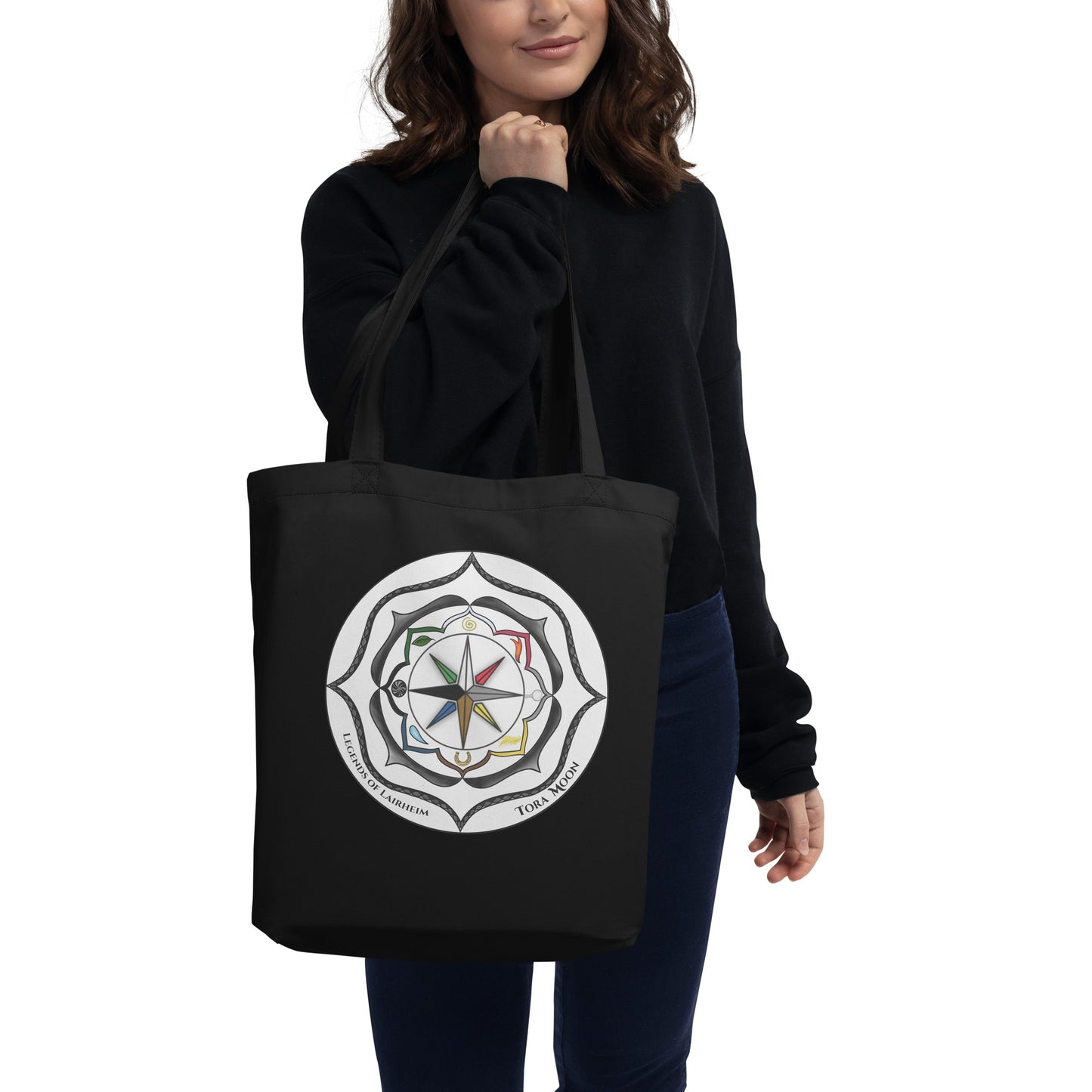 Legends-black-mandala-tote-bag
