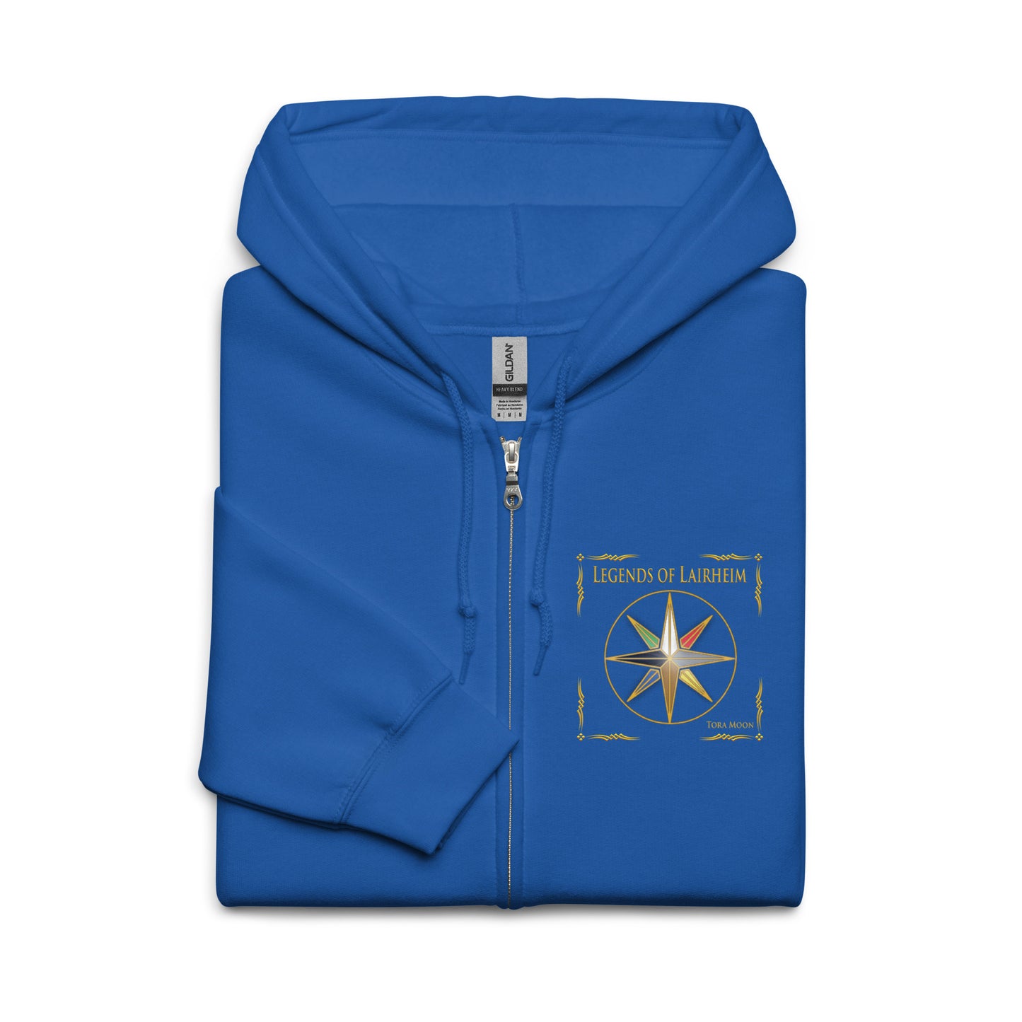 Legends of Lairheim Elemental Star Zip Hoodie folded - royal blue
