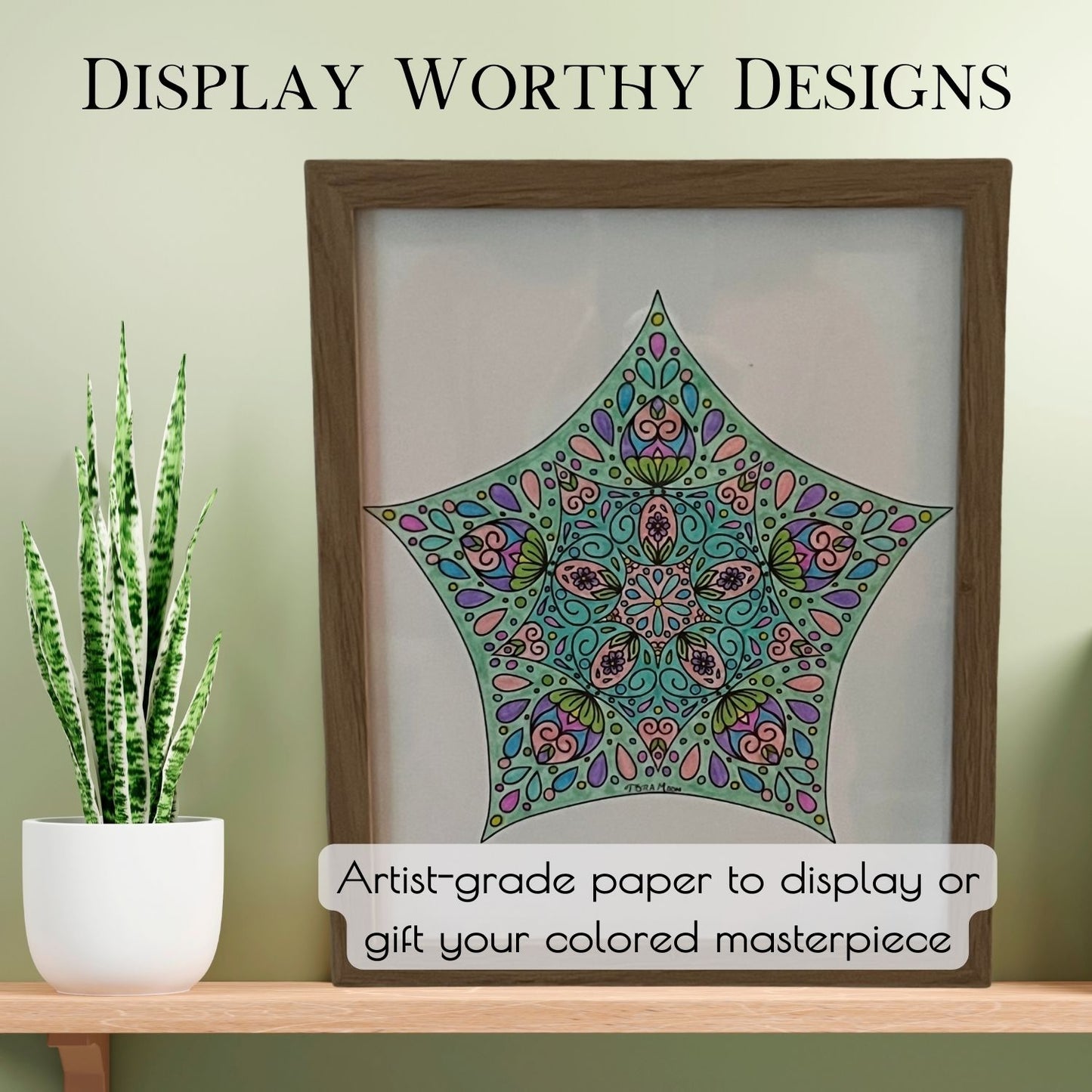 Display worthy designs in Tora's Mystical Mandalas Volume 1