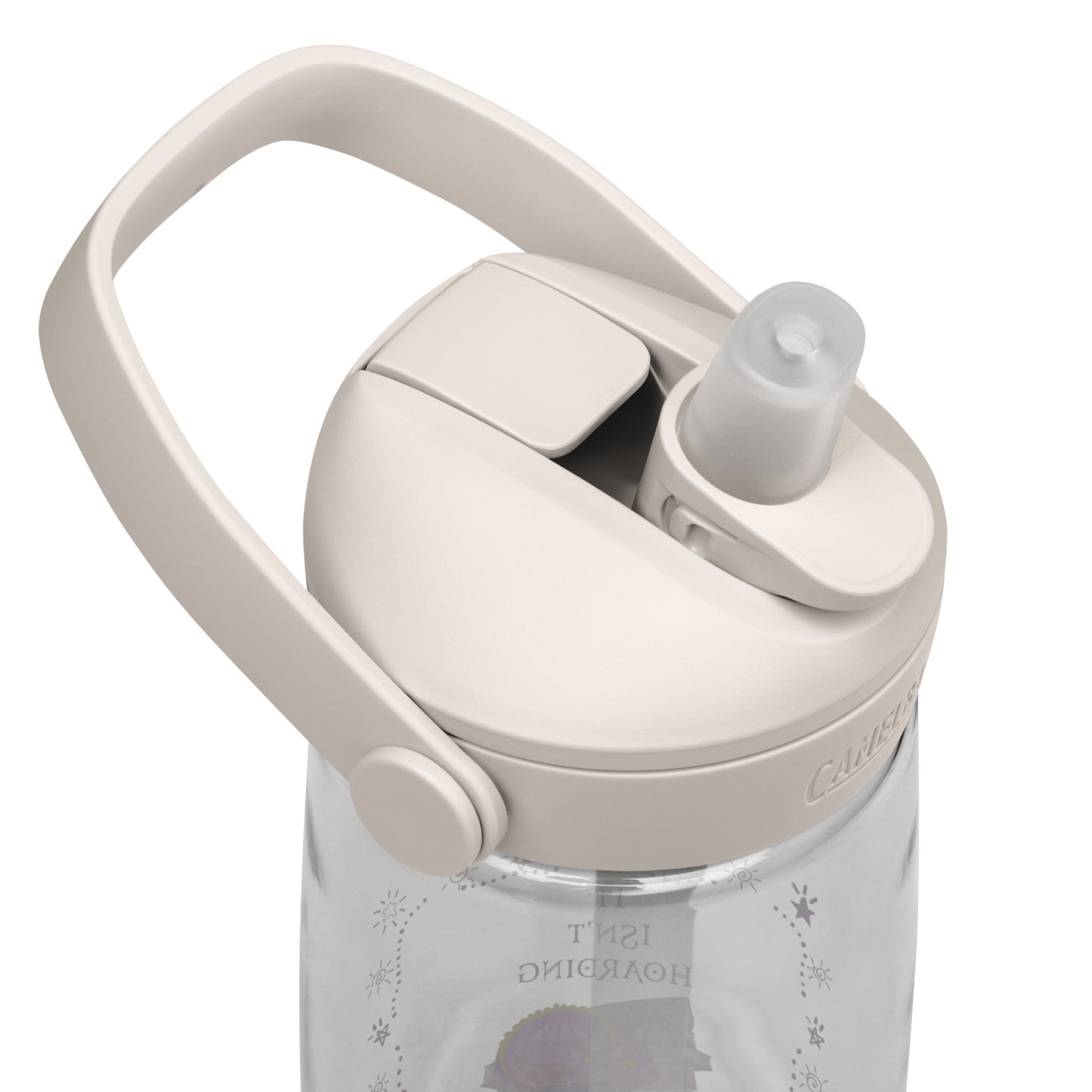 Whimsical Purple Book Hoarding Dragon Flip Straw Water Bottle top clear