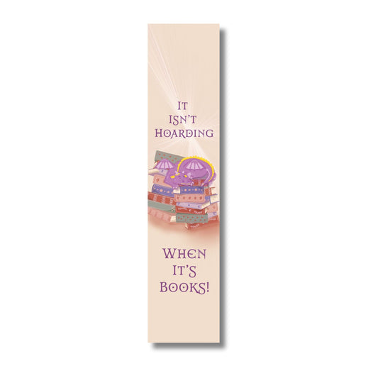Whimsical Purple Book Hoarding Dragon Bookmark