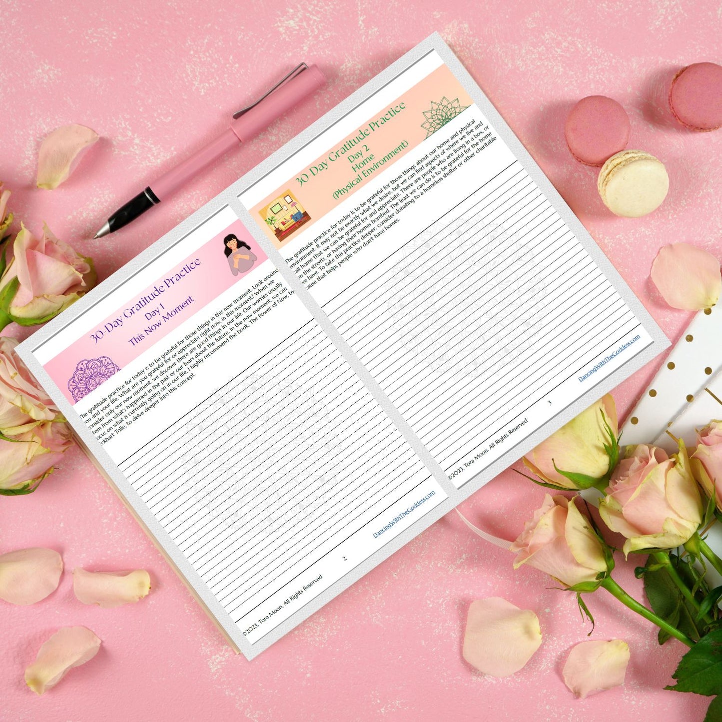 Radiant Reflections: 30-Day Gratitude Journal (Printable & Fillable)
