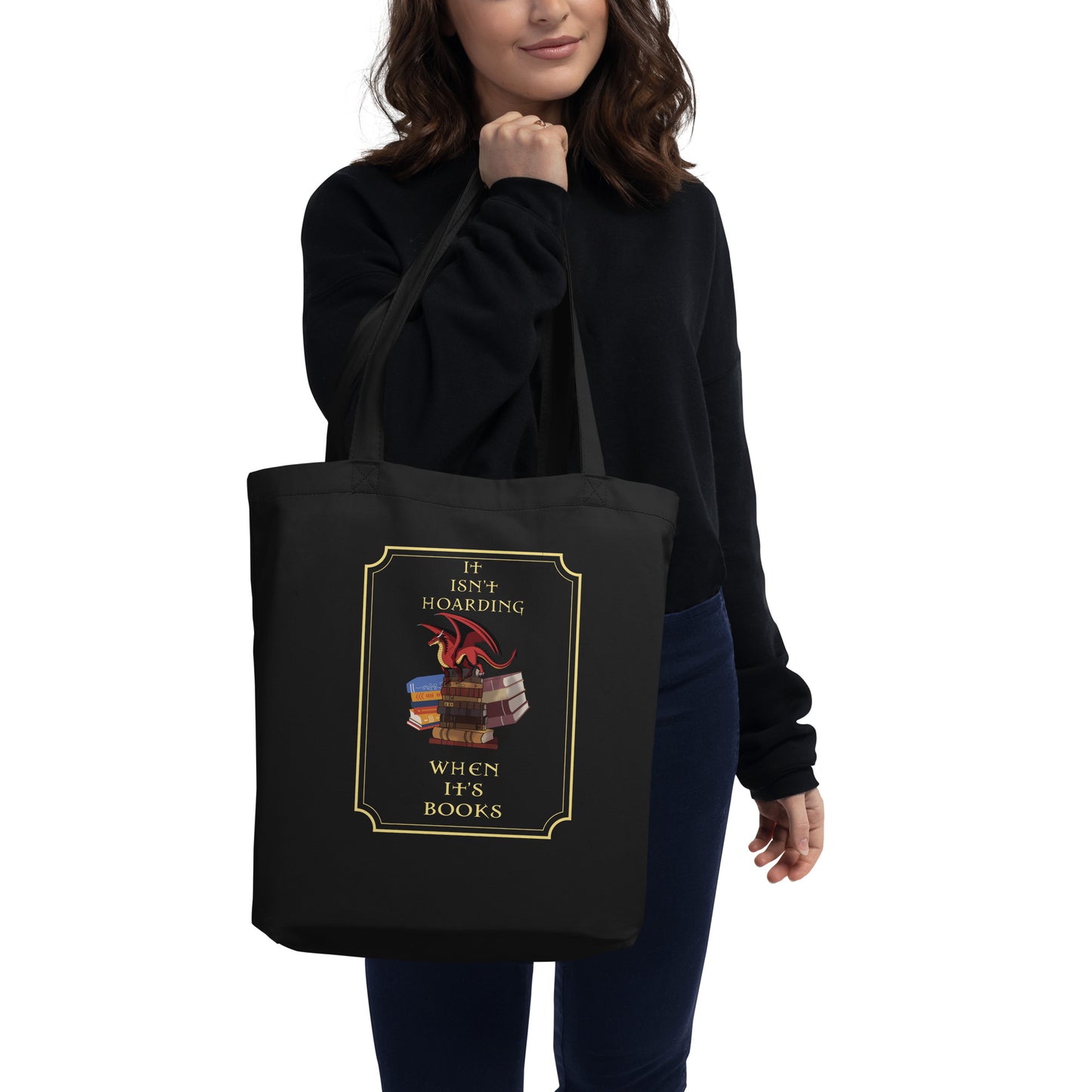 Fierce Red Dragon Book Guardian Tote Bag