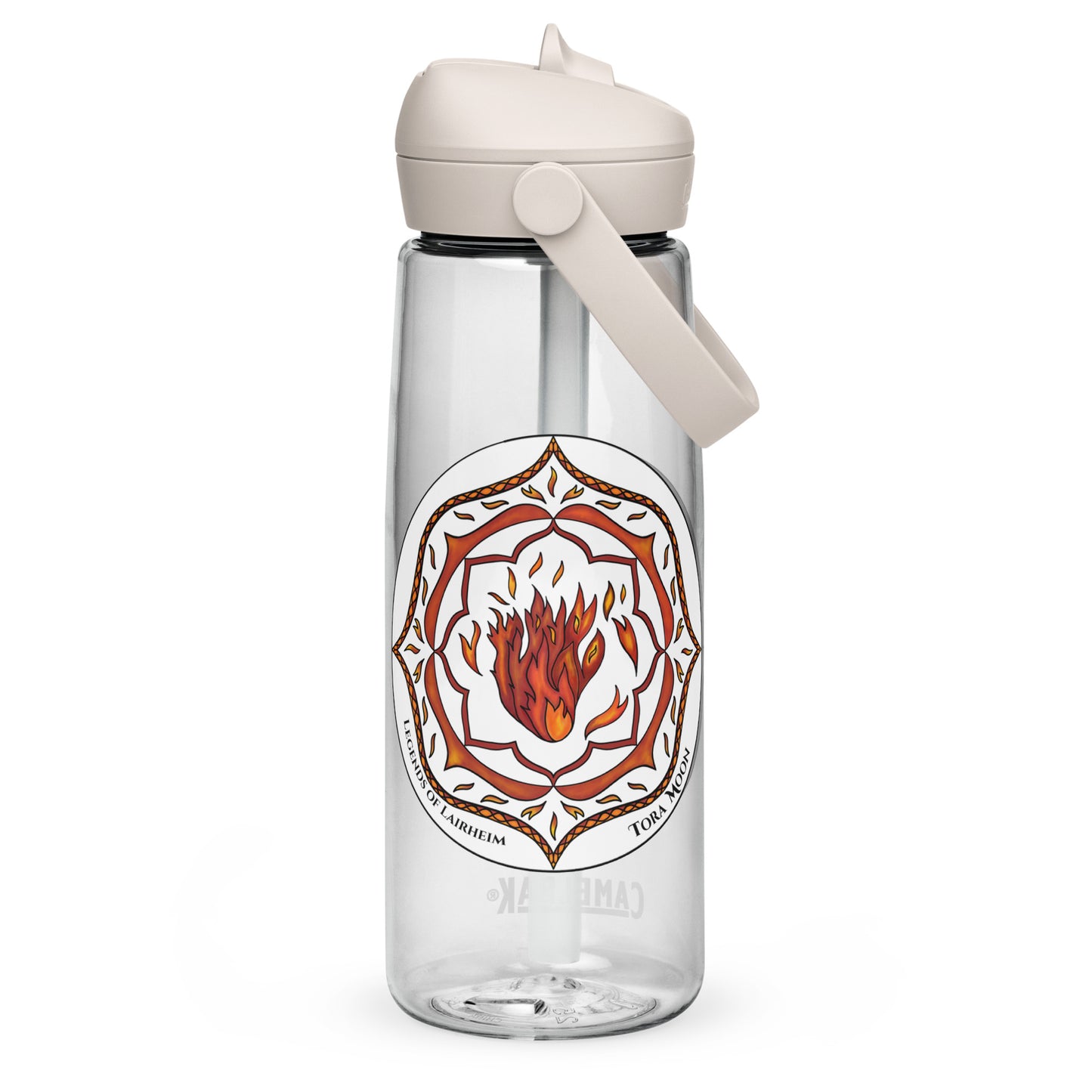 Red Talent Mandala Flip Straw Water Bottle clear