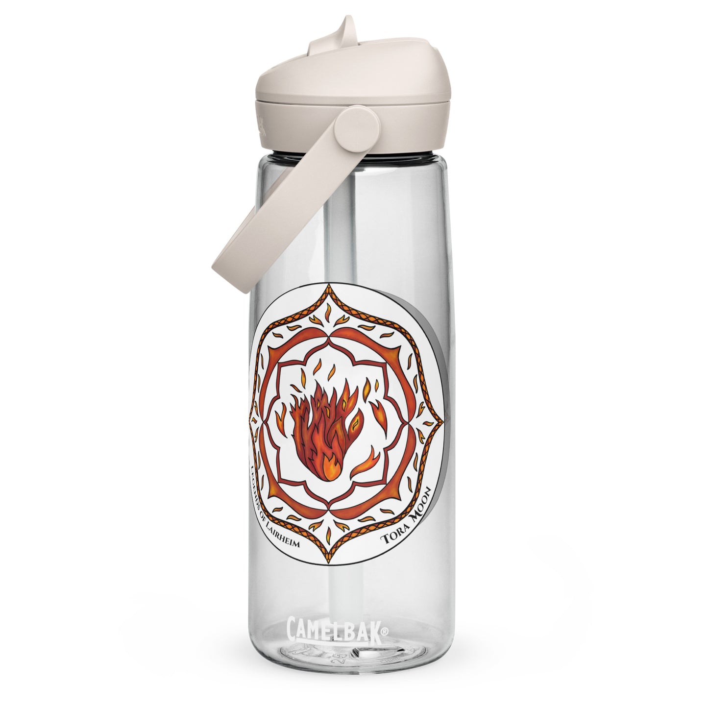 Red Talent Mandala Flip Straw Water Bottle clear