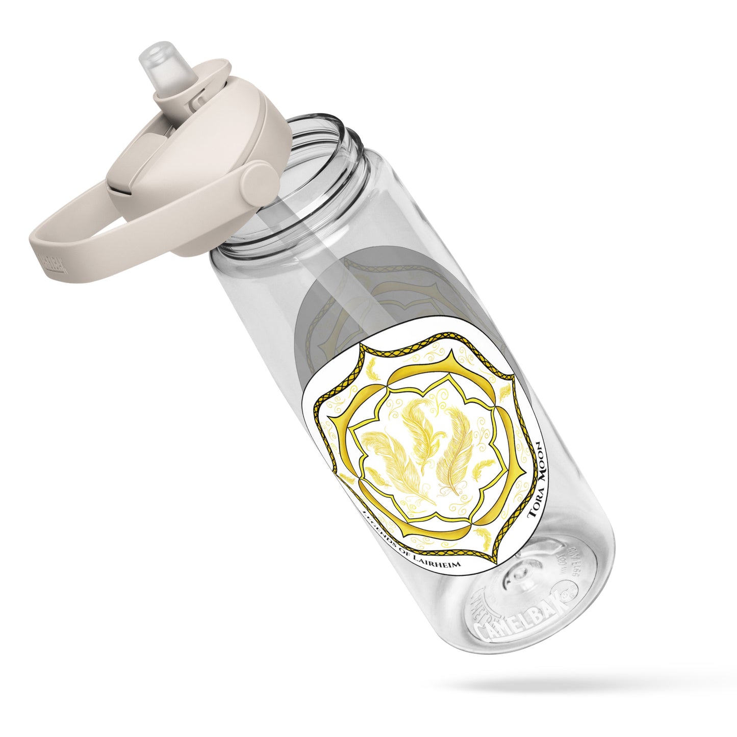 Yellow Talent Mandala Flip Straw Water Bottle clear