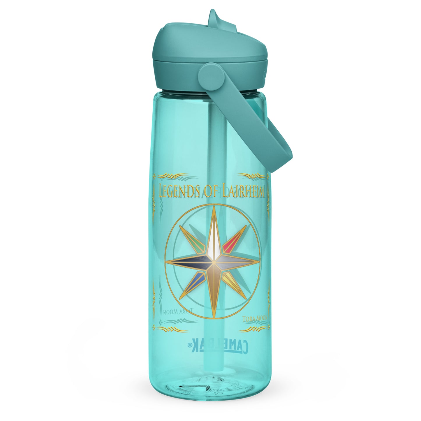Legends of Lairheim Elemental Star Flip Straw Water Bottle cove blue