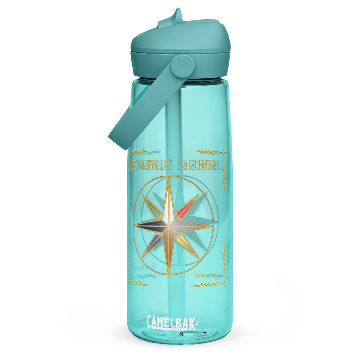 Legends of Lairheim Elemental Star Flip Straw Water Bottle cove blue