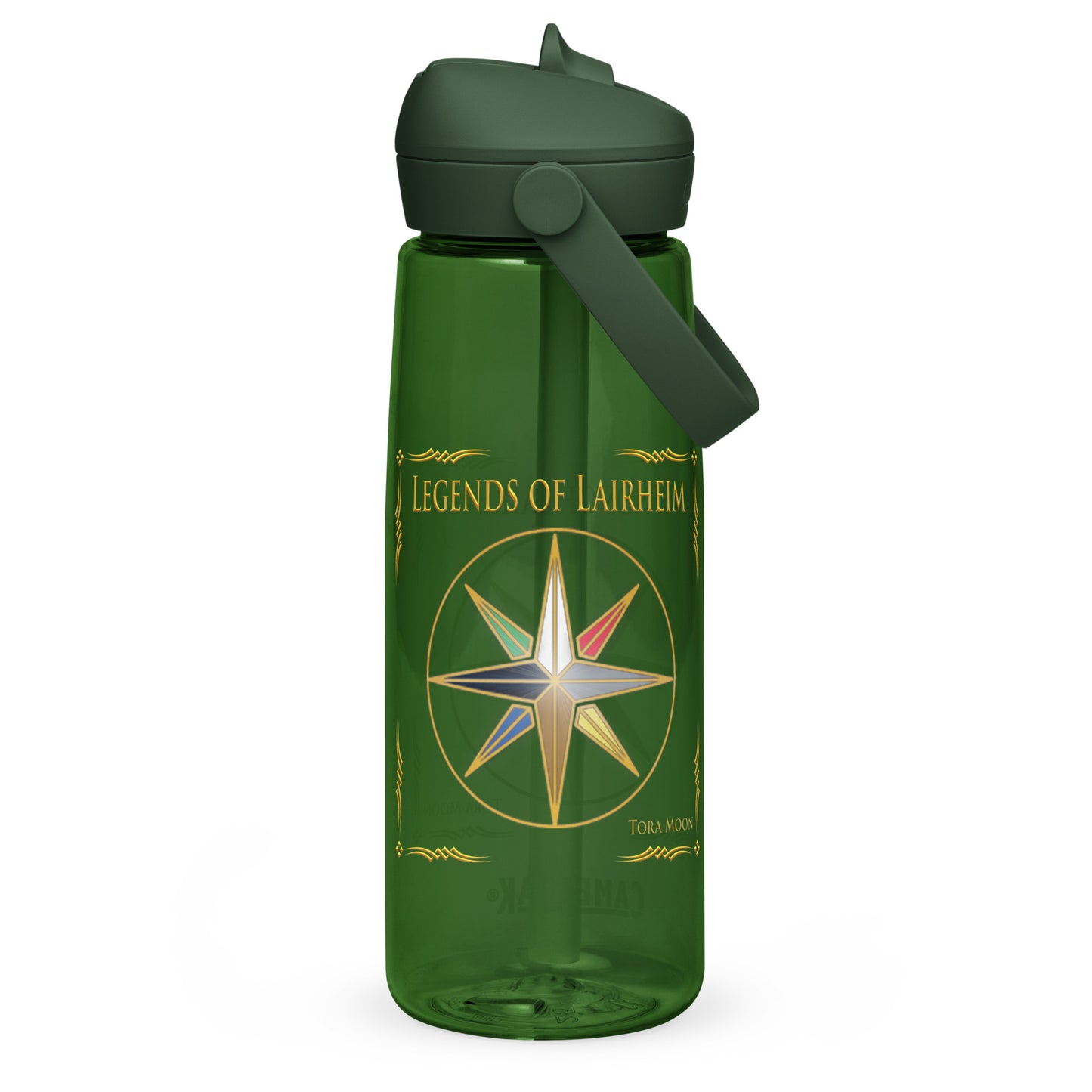 Legends of Lairheim Elemental Star Flip Straw Water Bottle forest green