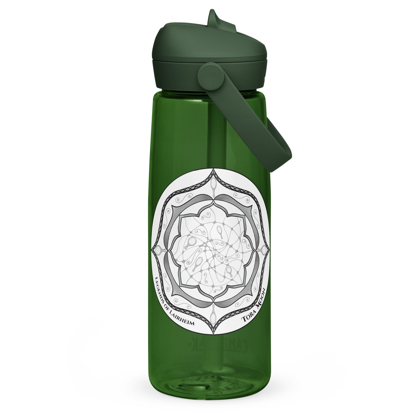 Gray Talent Mandala Flip Straw Water Bottle forest green