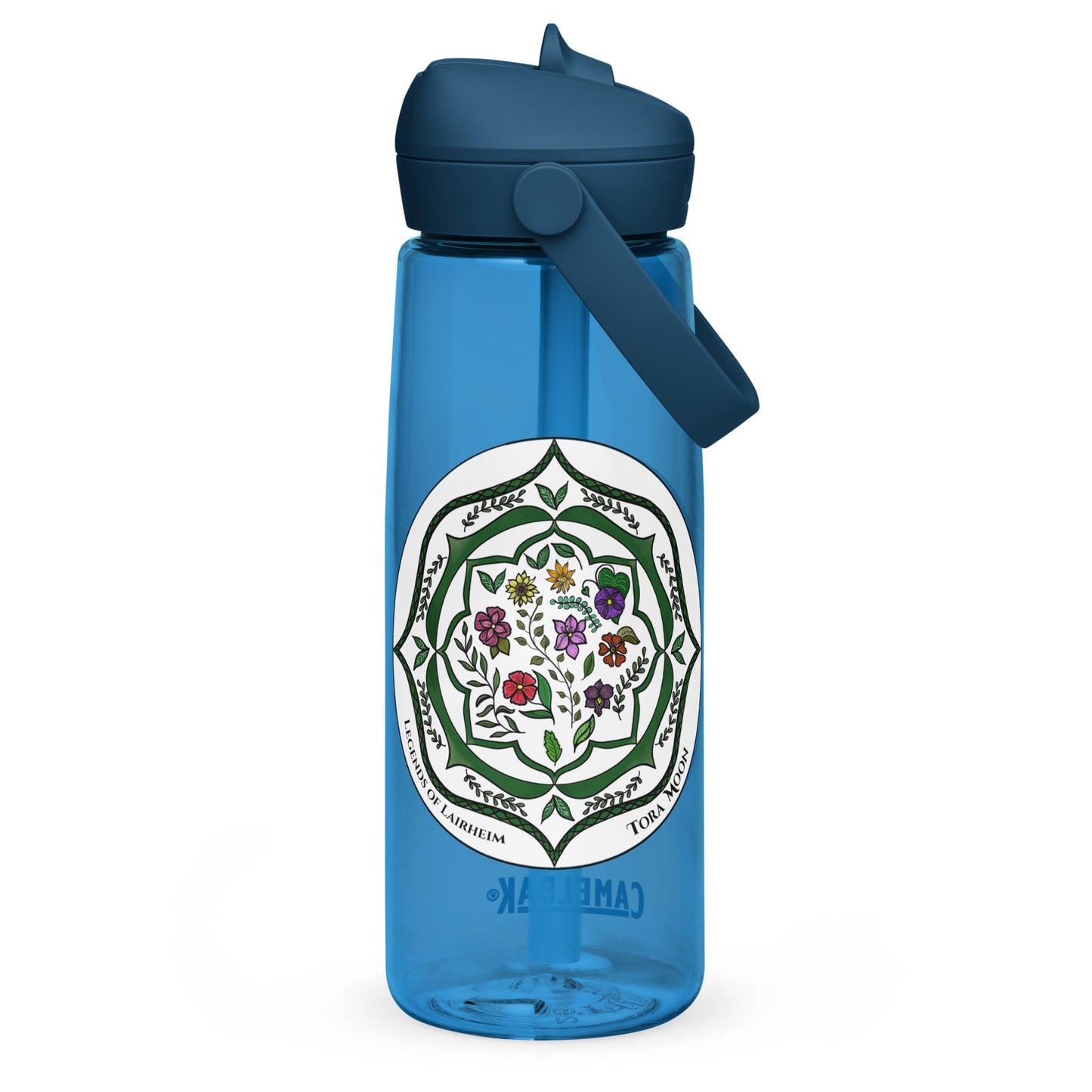 Green Talent Mandala Flip Straw Water Bottle oxford blue