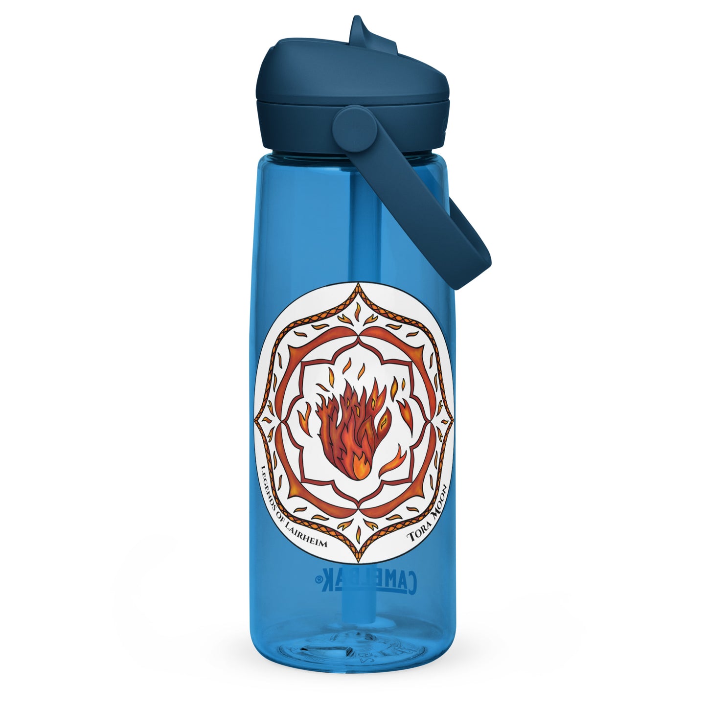Red Talent Mandala Flip Straw Water Bottle oxford blue