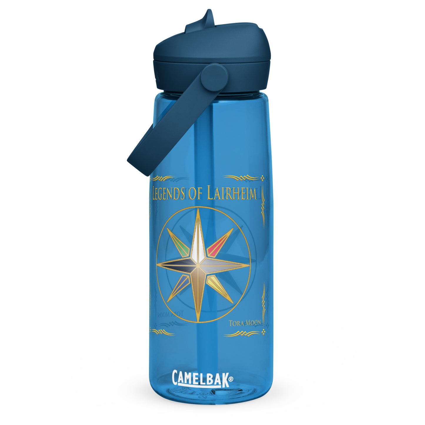 Legends of Lairheim Elemental Star Flip Straw Water Bottle oxford blue