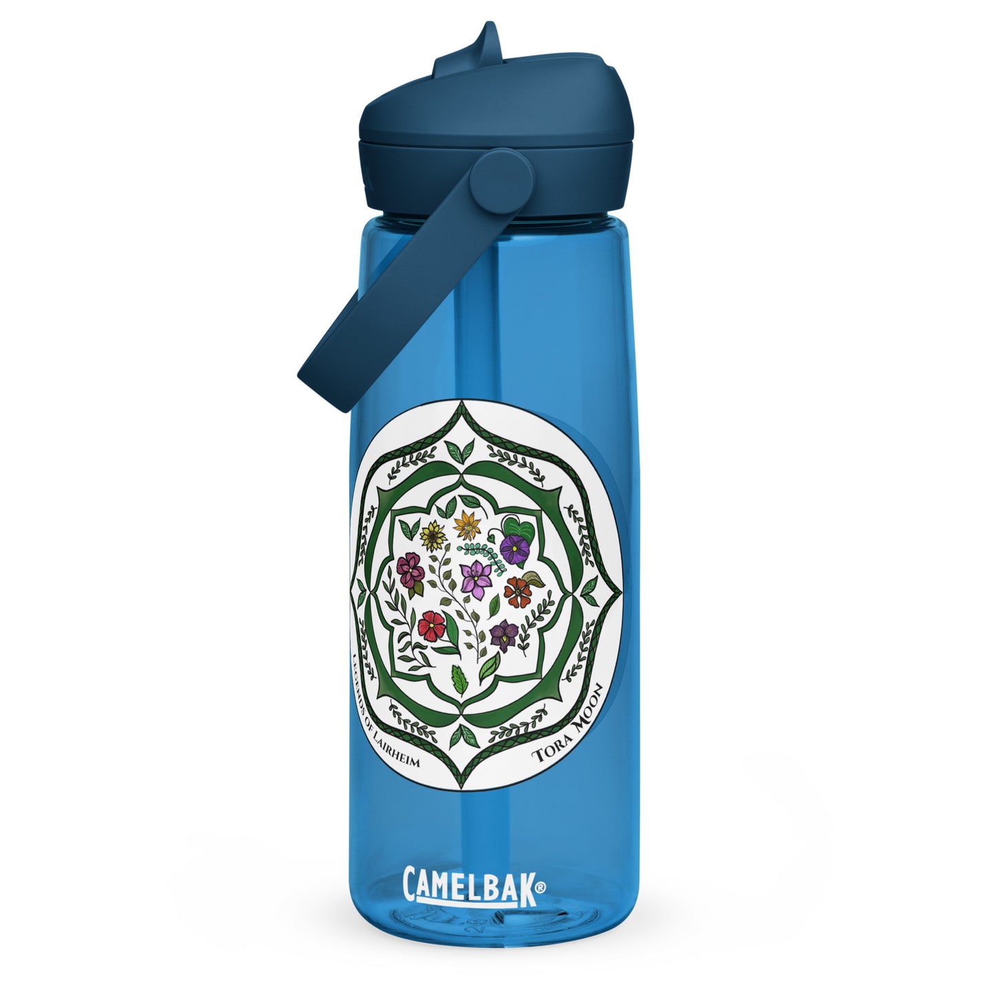 Green Talent Mandala Flip Straw Water Bottle oxford blue