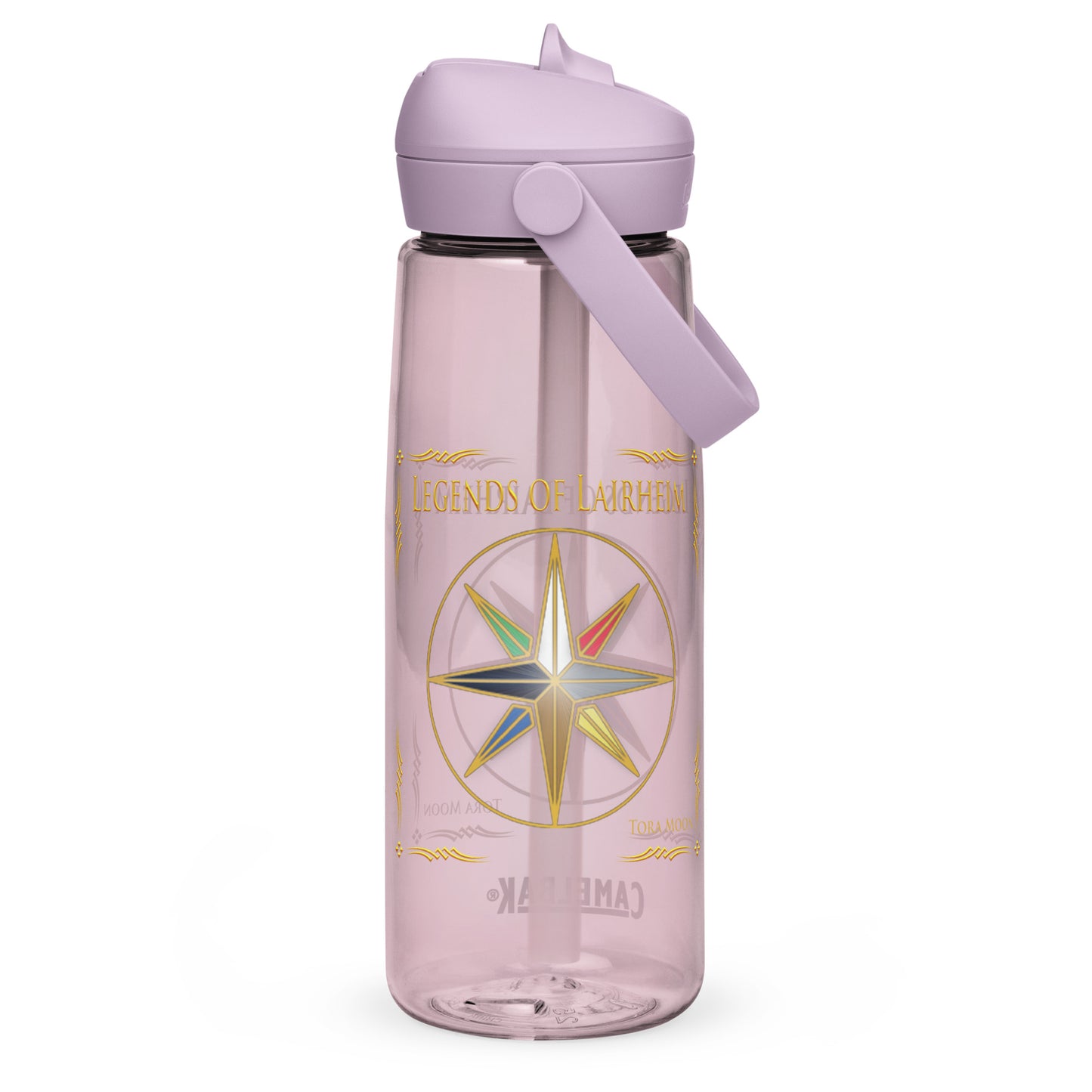 Legends of Lairheim Elemental Star Flip Straw Water Bottle purple sky