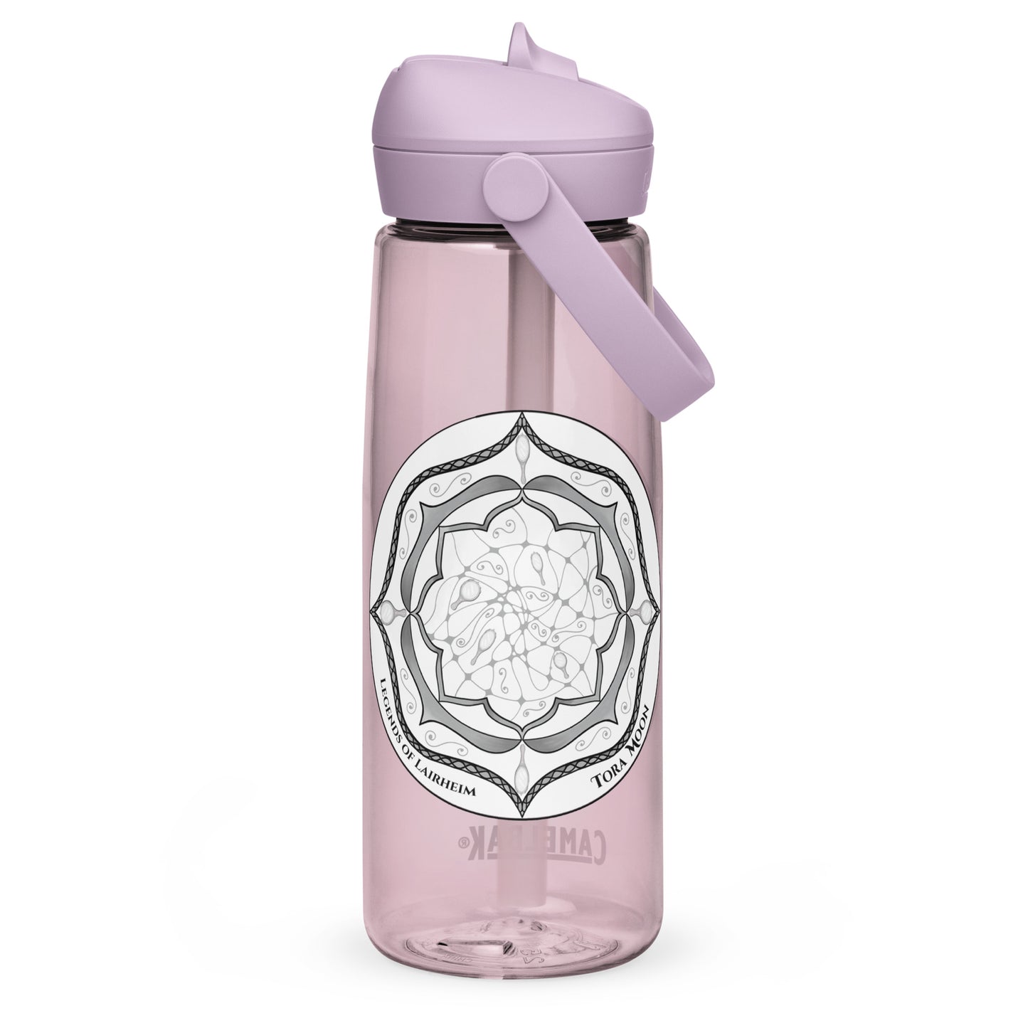 Gray Talent Mandala Flip Straw Water Bottle purple sky