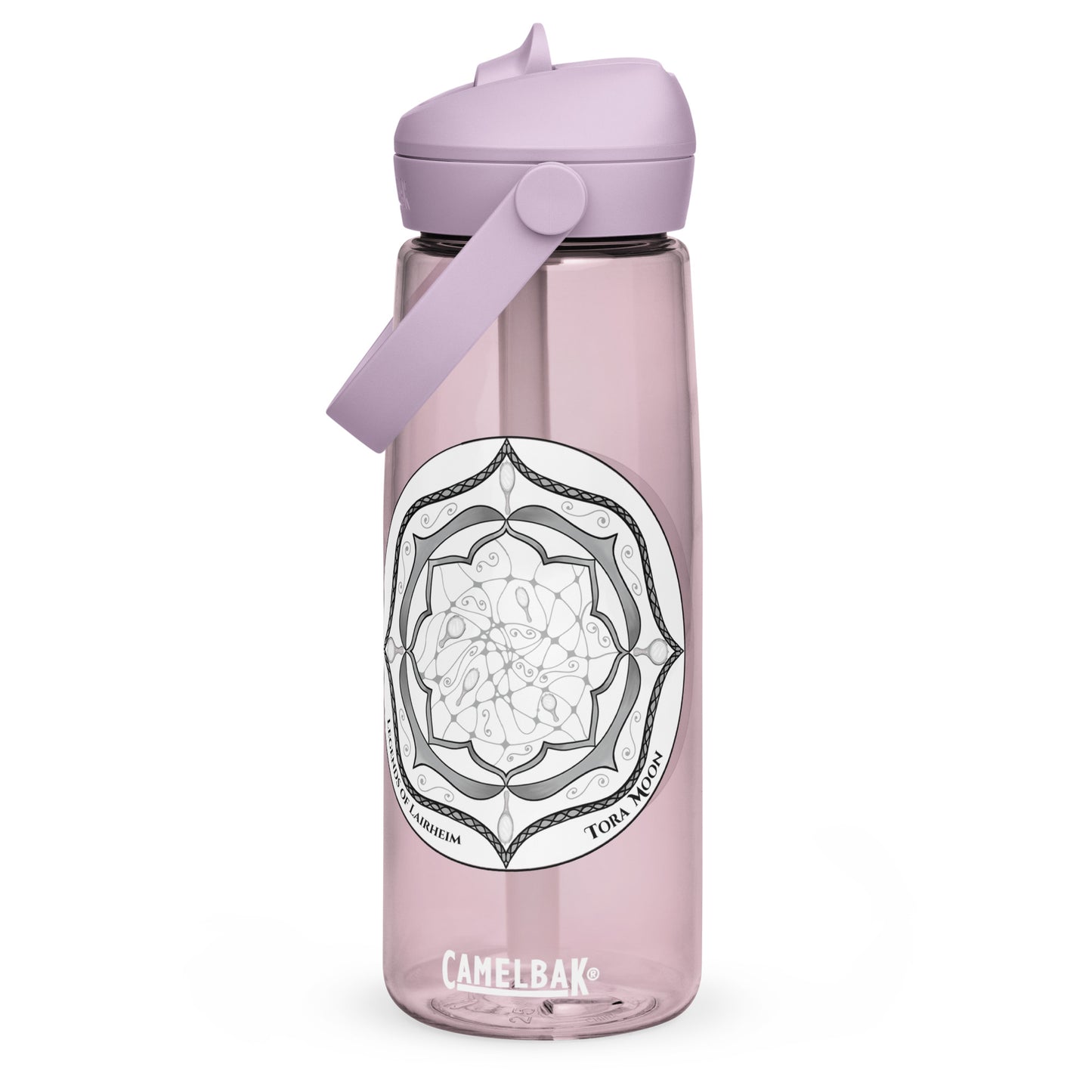 Gray Talent Mandala Flip Straw Water Bottle purple sky