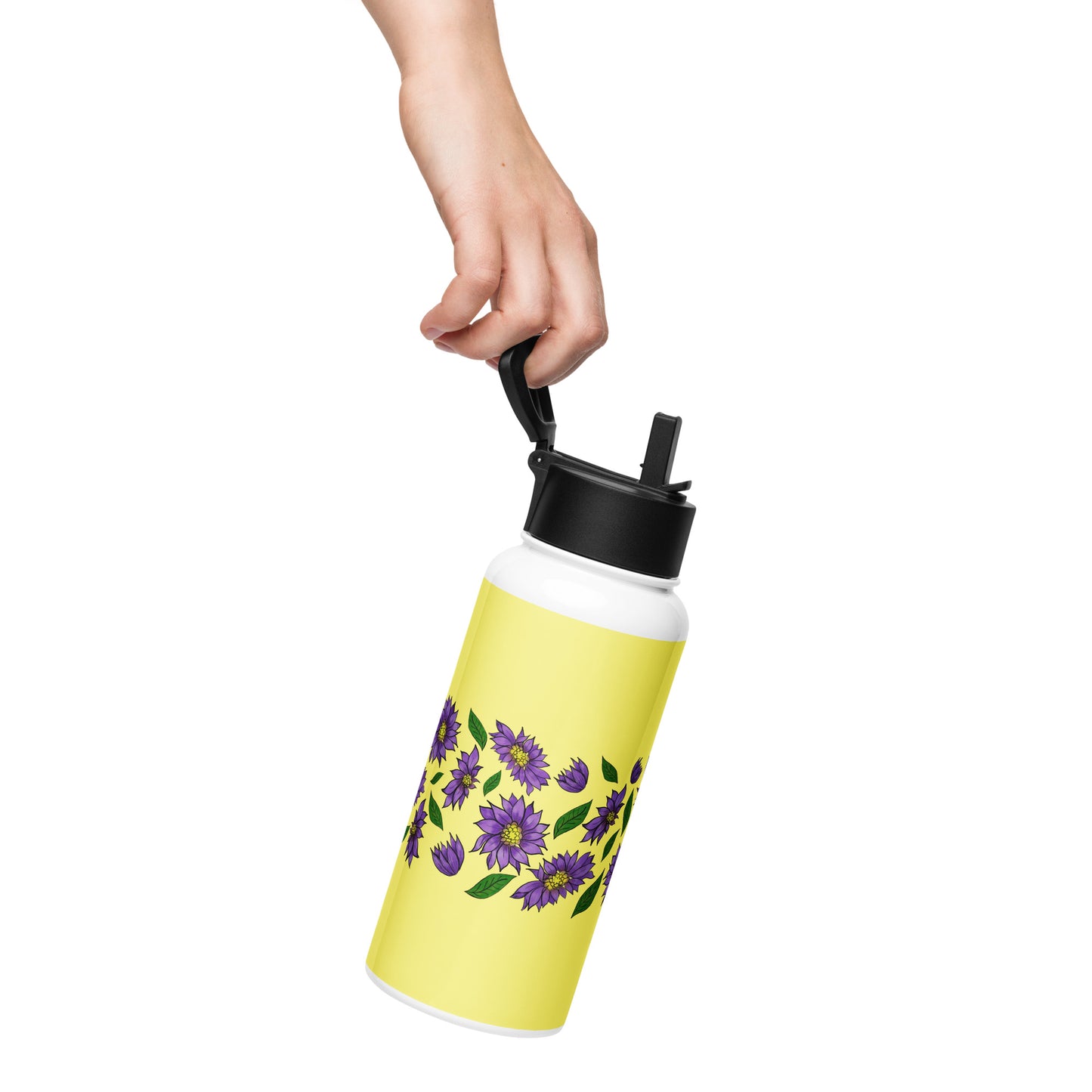 Purple Daisies 32-oz Stainless Steel Water Bottle