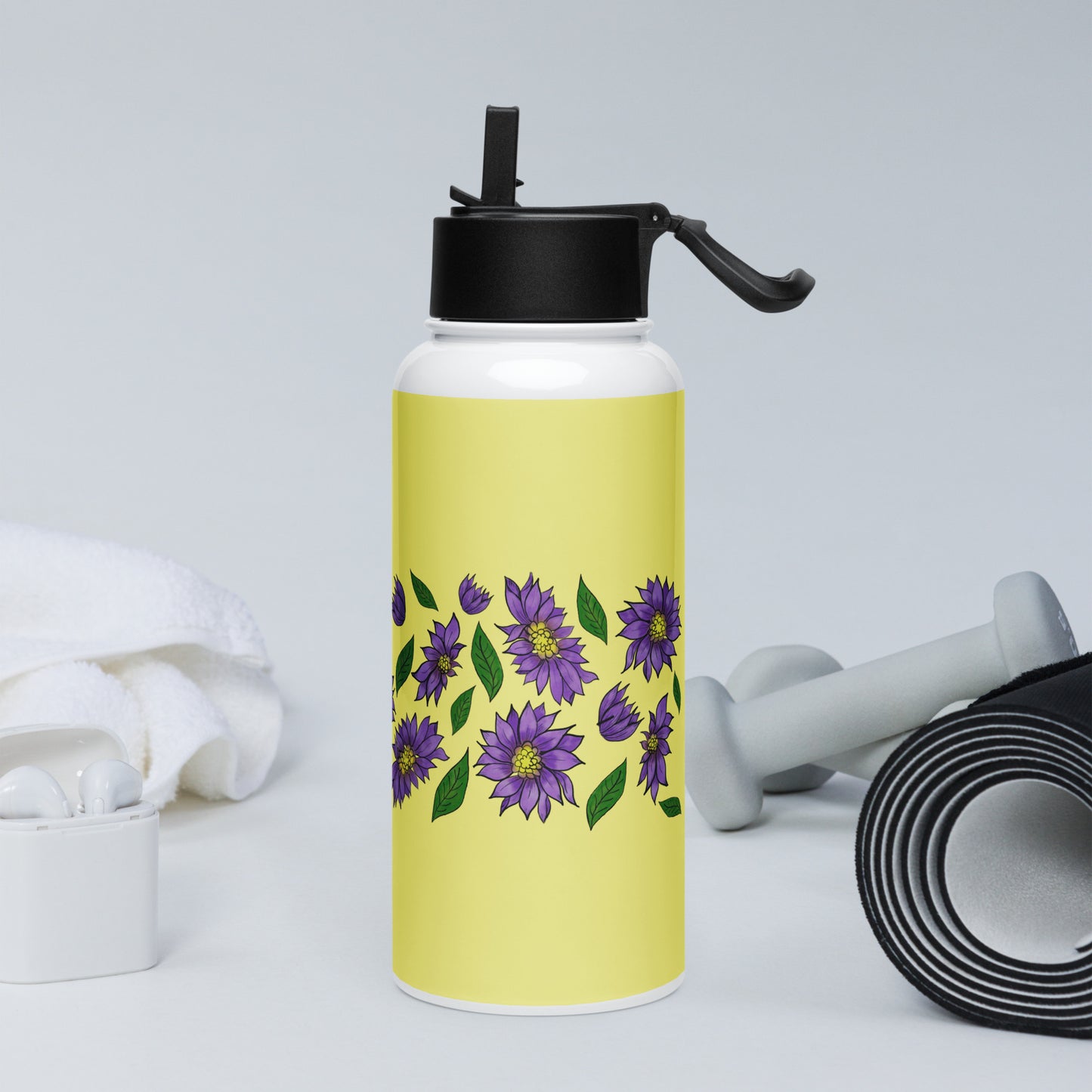 Purple Daisies 32-oz Stainless Steel Water Bottle