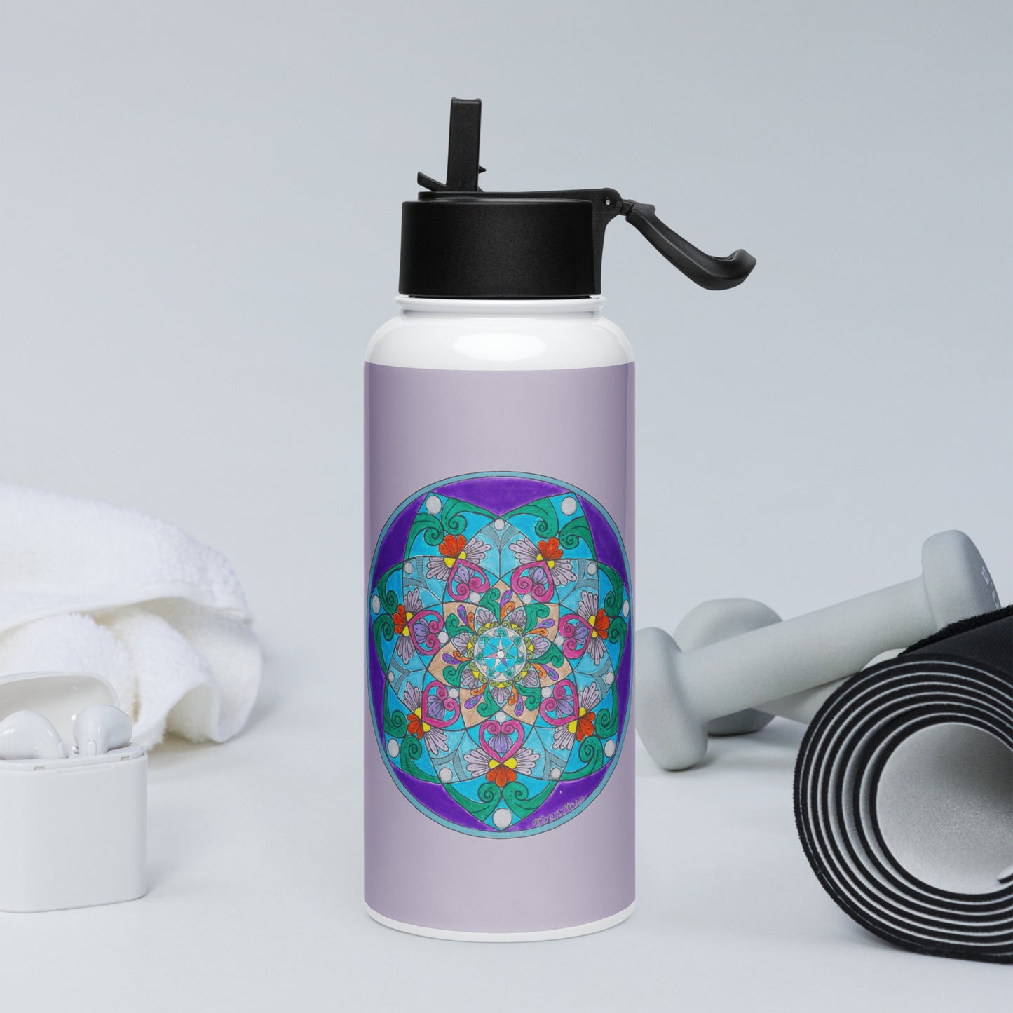 Elemental 7-Petal Mandala 32-oz tainless Steel Water Bottle