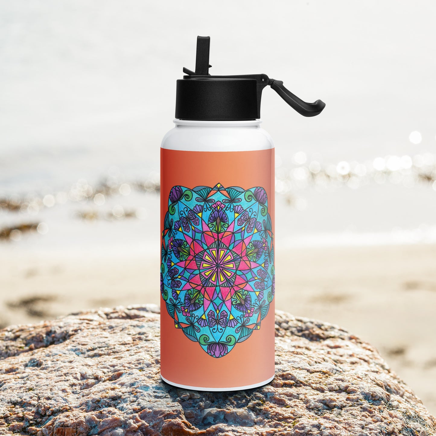 Enchanted Wings Mandala 32-oz Stainless Steel Water Bottle