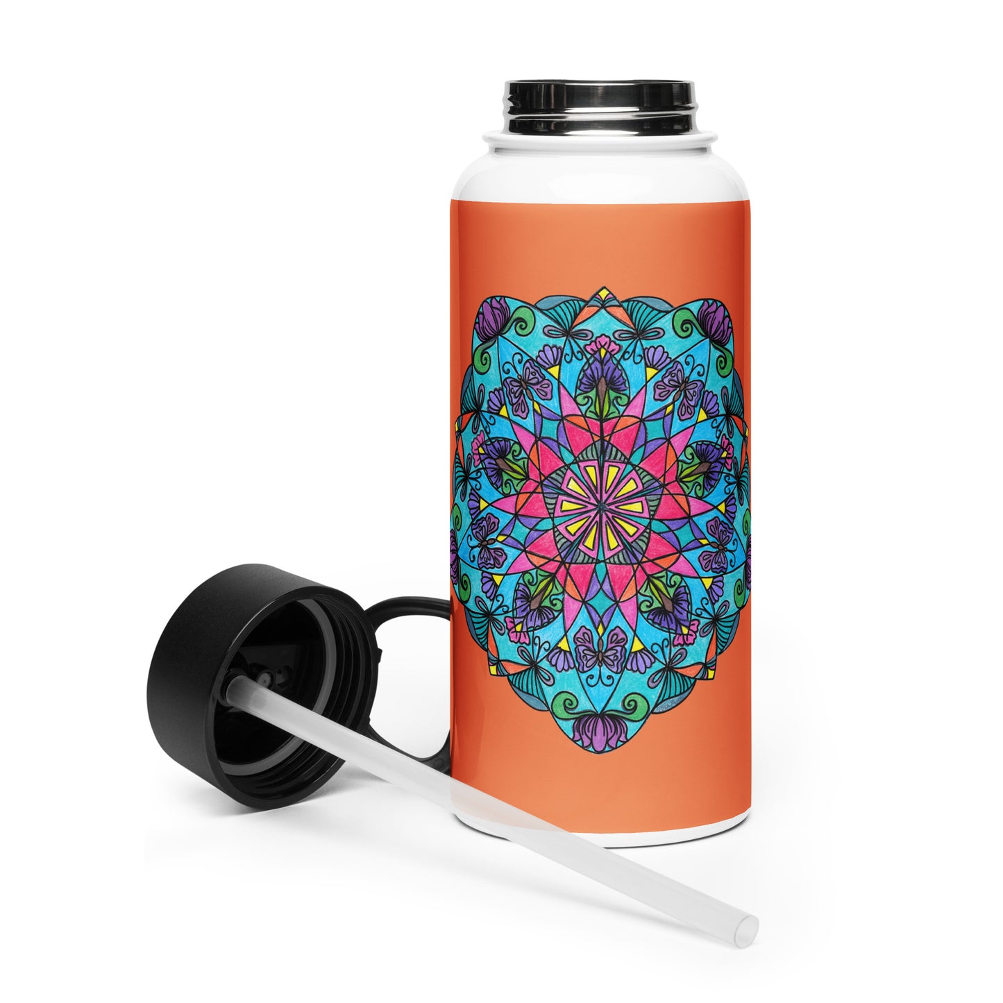 Enchanted Wings Mandala 32-oz Stainless Steel Water Bottle