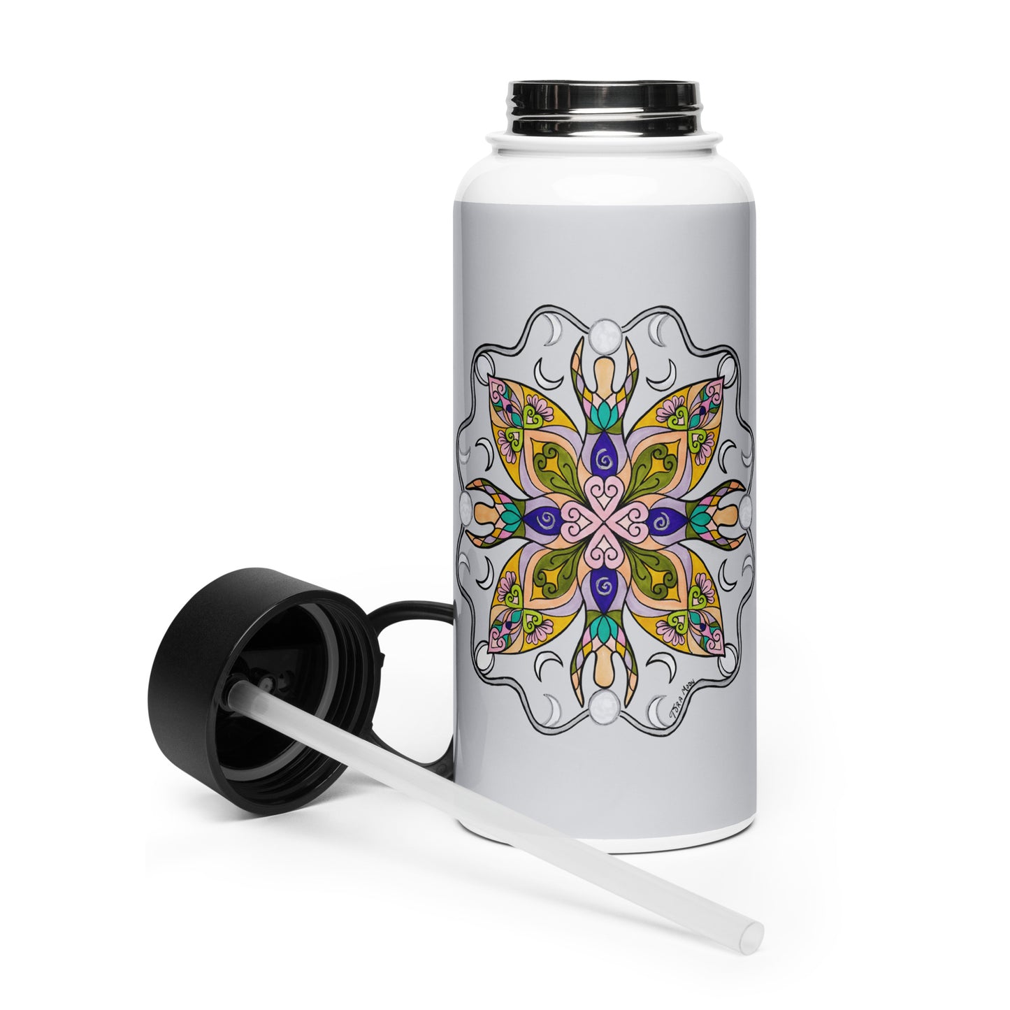 Moonlit Goddess Mandala 32-oz Stainless Steel Water Bottle
