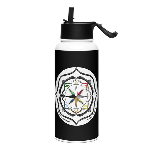 Legends-black-mandala-stainless-steel-water-bottle
