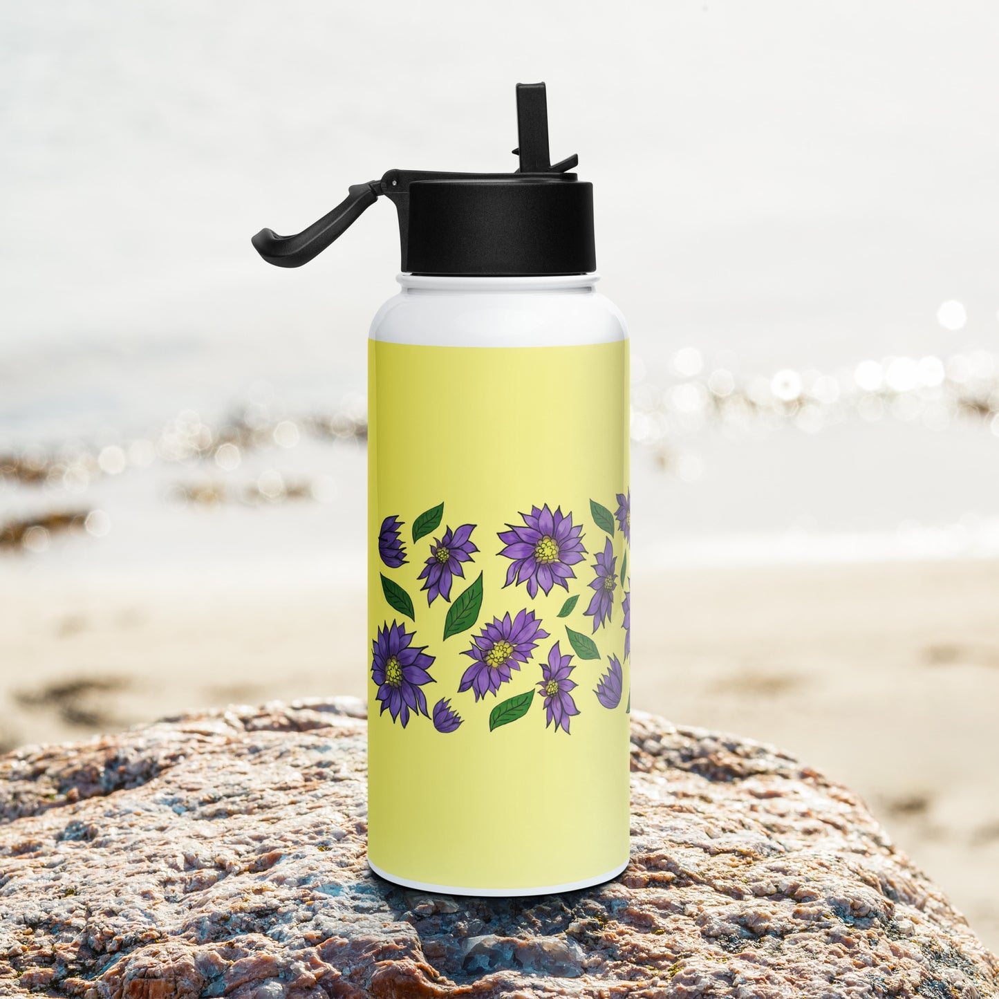 Purple Daisies 32-oz Stainless Steel Water Bottle