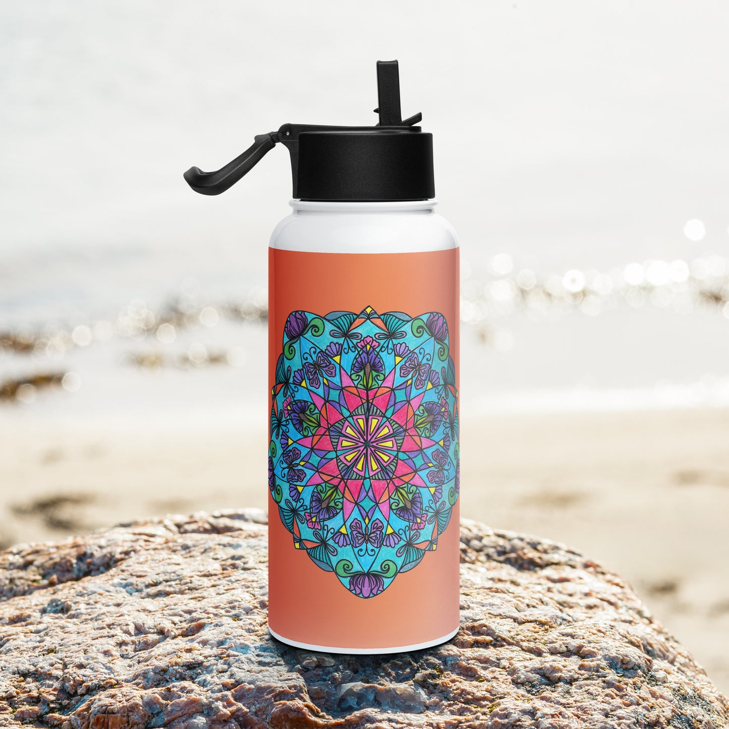 Enchanted Wings Mandala 32-oz Stainless Steel Water Bottle