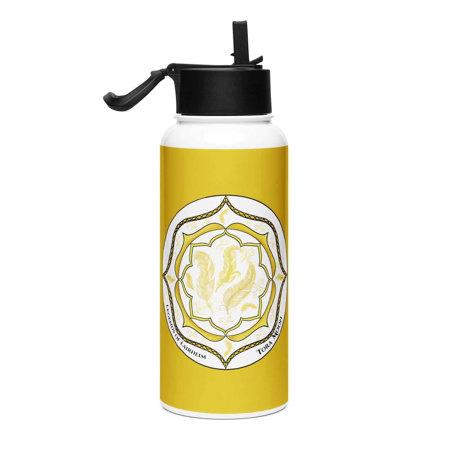 Legends-yellow-mandala-stainless-steel-water-bottle
