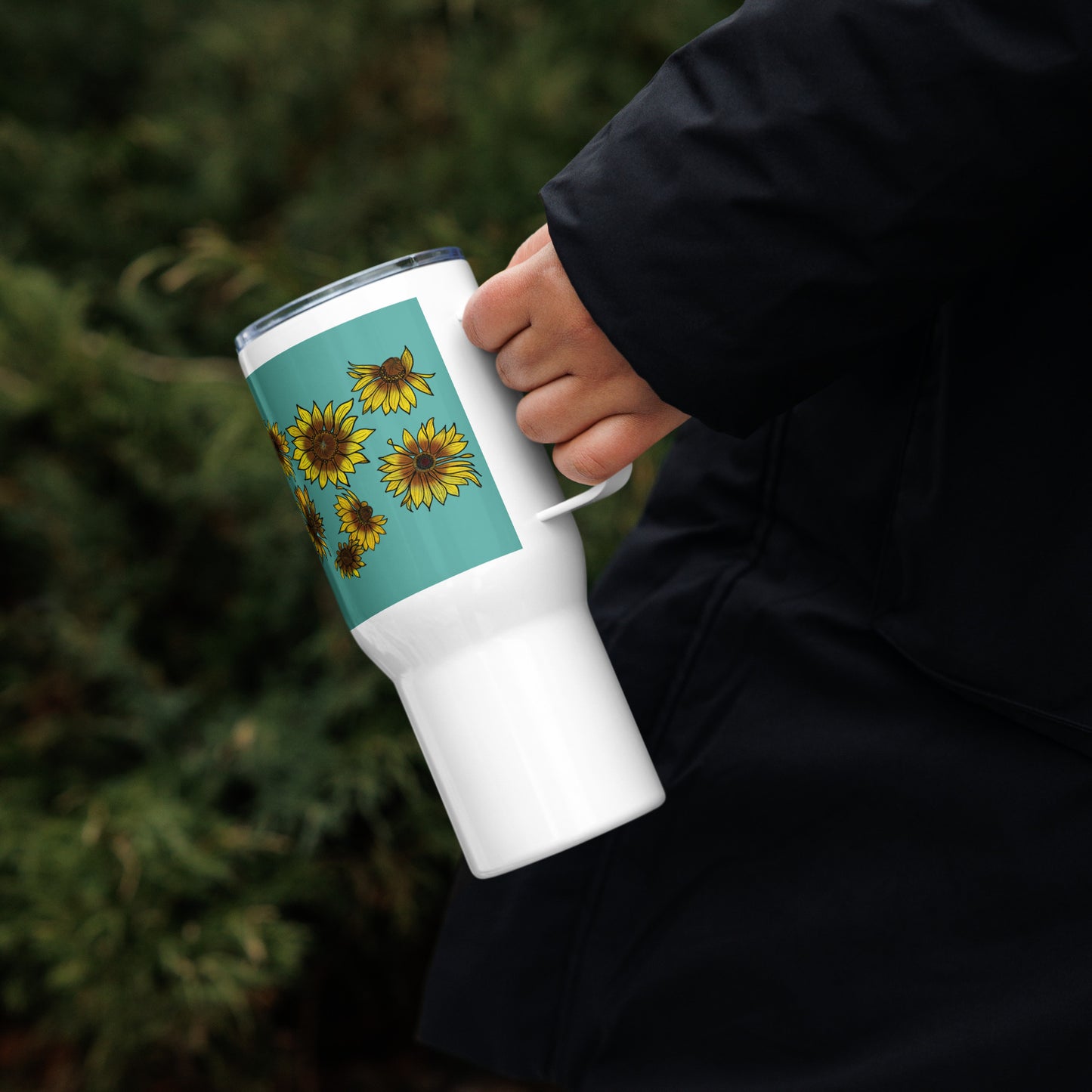Sunflowers 25-oz Travel mug with Handle