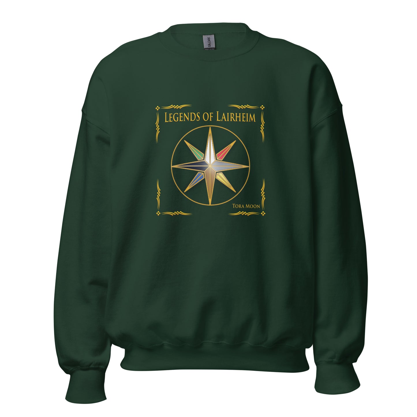Legends of Lairheim Elemental Star sweatshirt -forest green