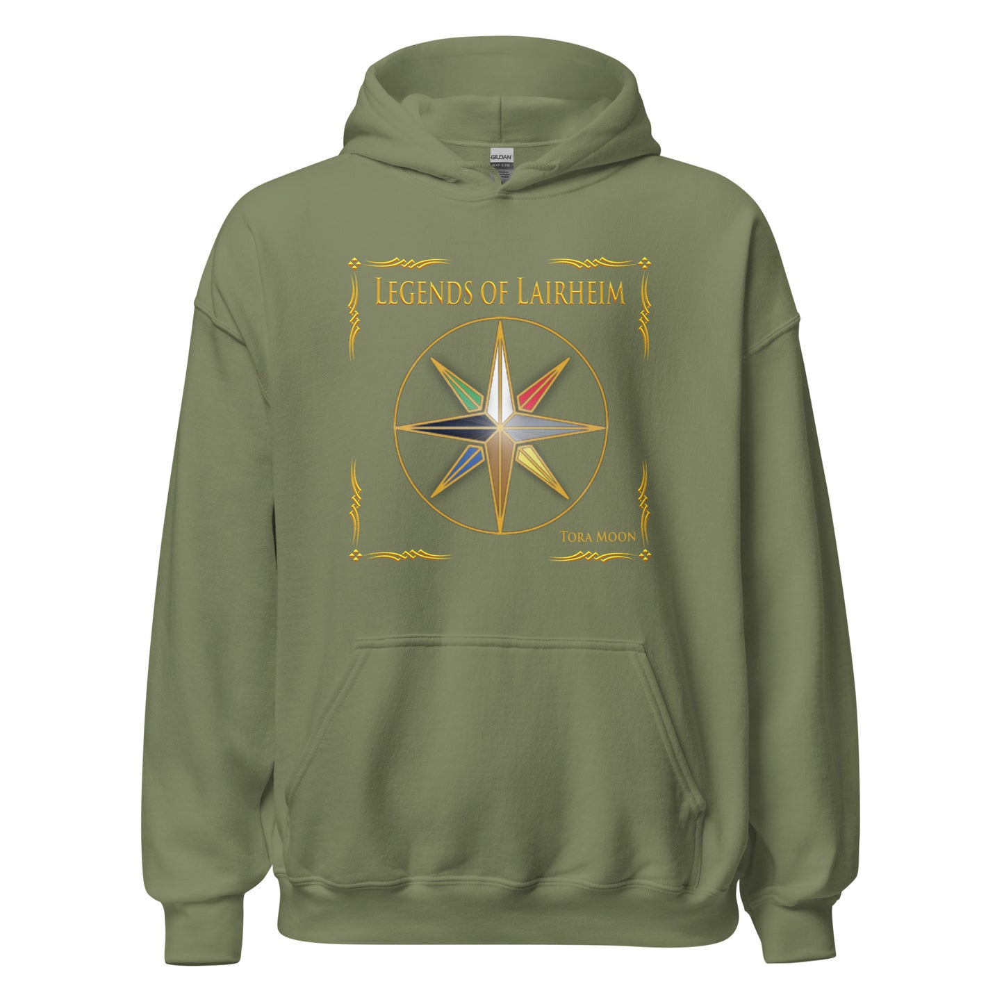 Legends of Lairheim Elemental Star Hoodie - military green