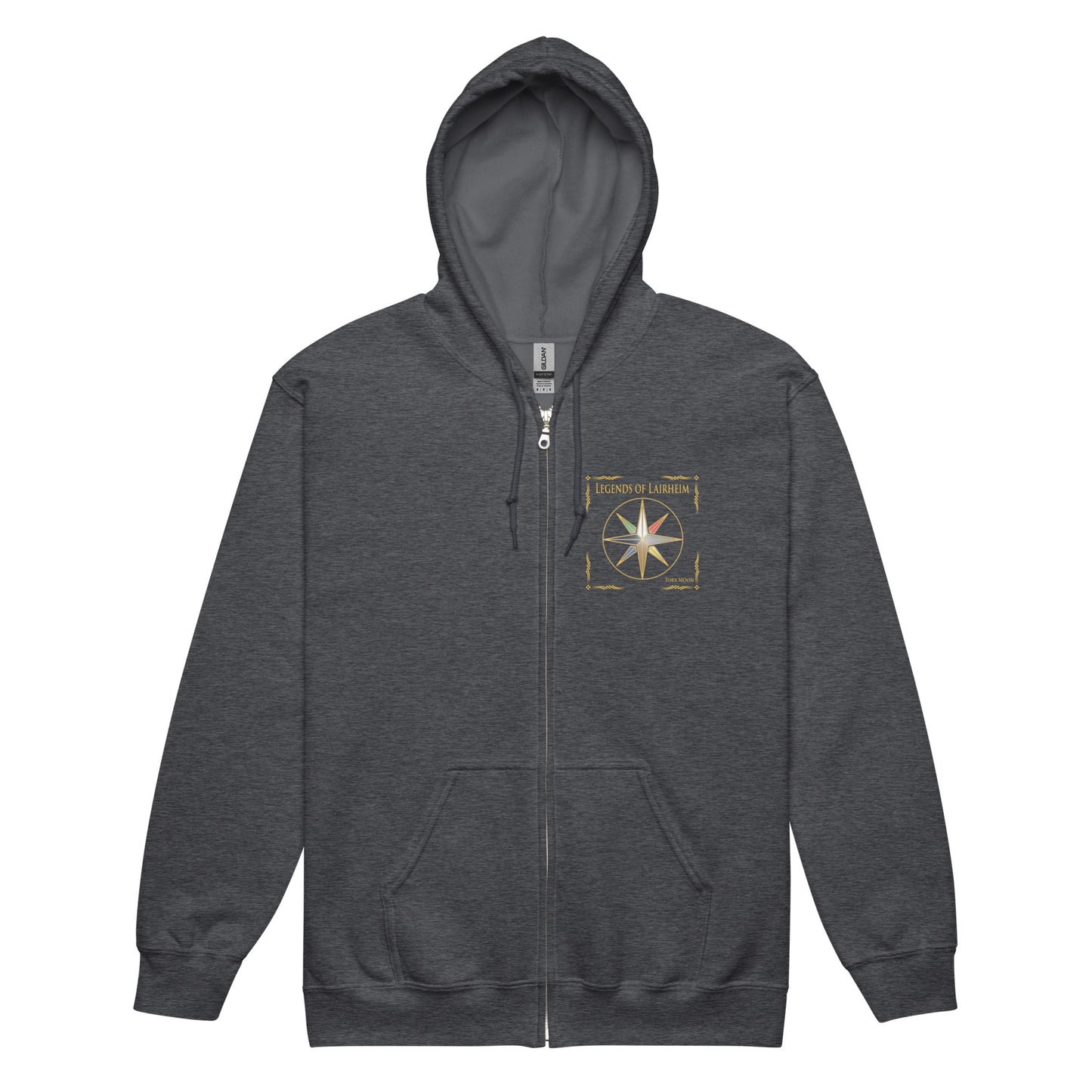 Legends of Lairheim Elemental Star Zip Hoodie - dark grey