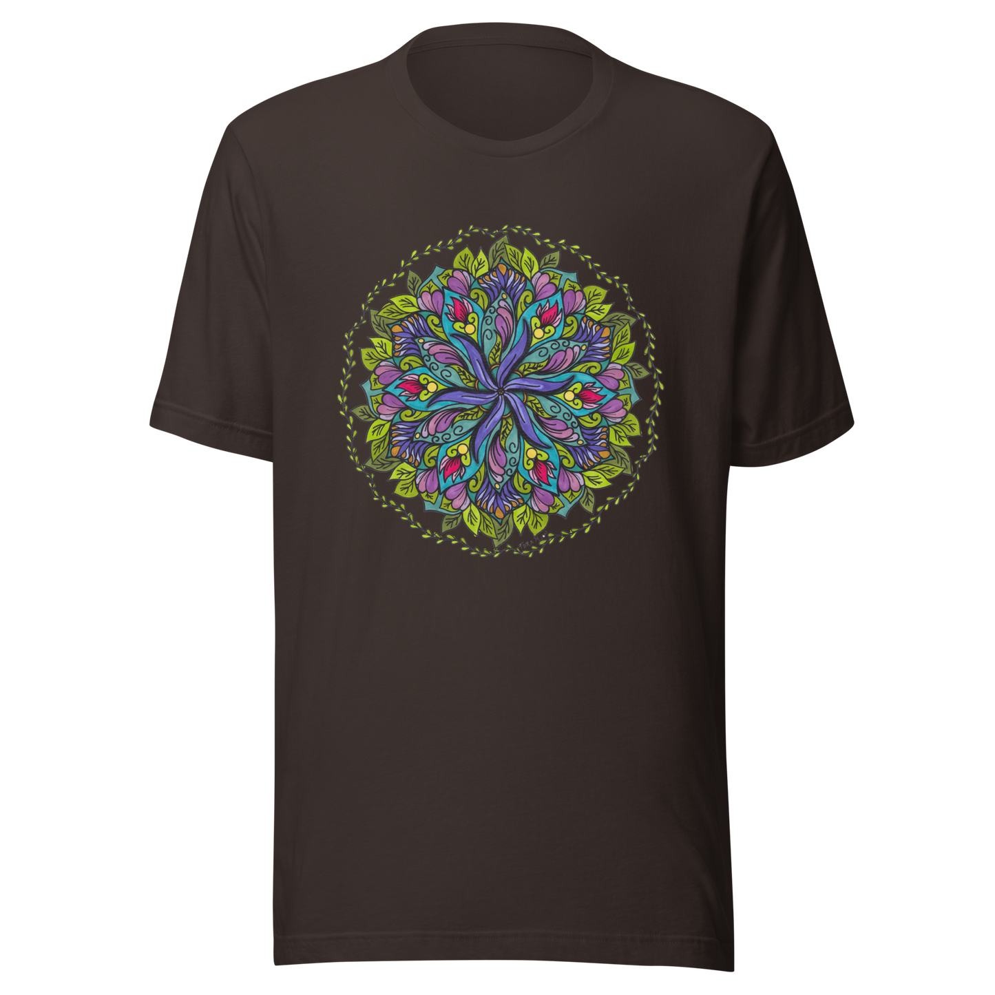 Bloom in Balance Swirling Flower Mandala T-shirt