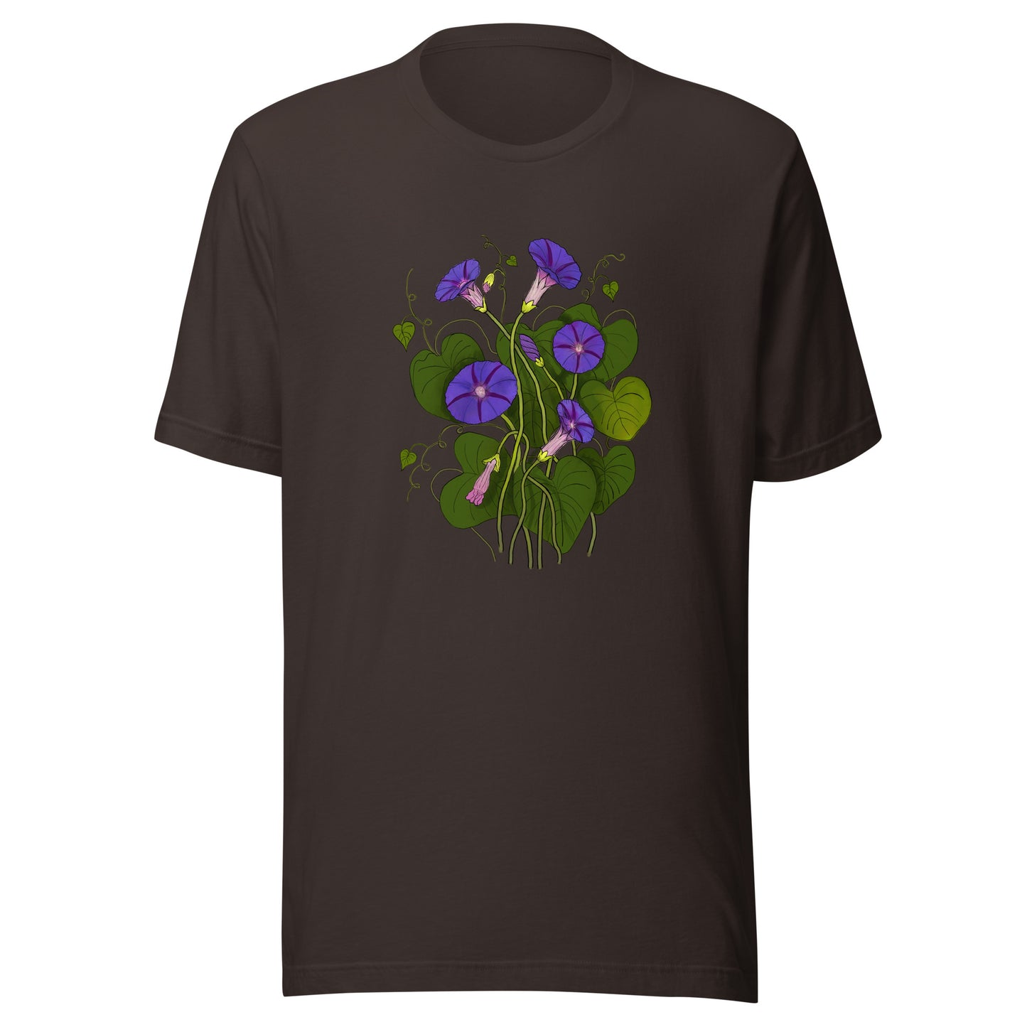 Product mockup - morning glories on brown