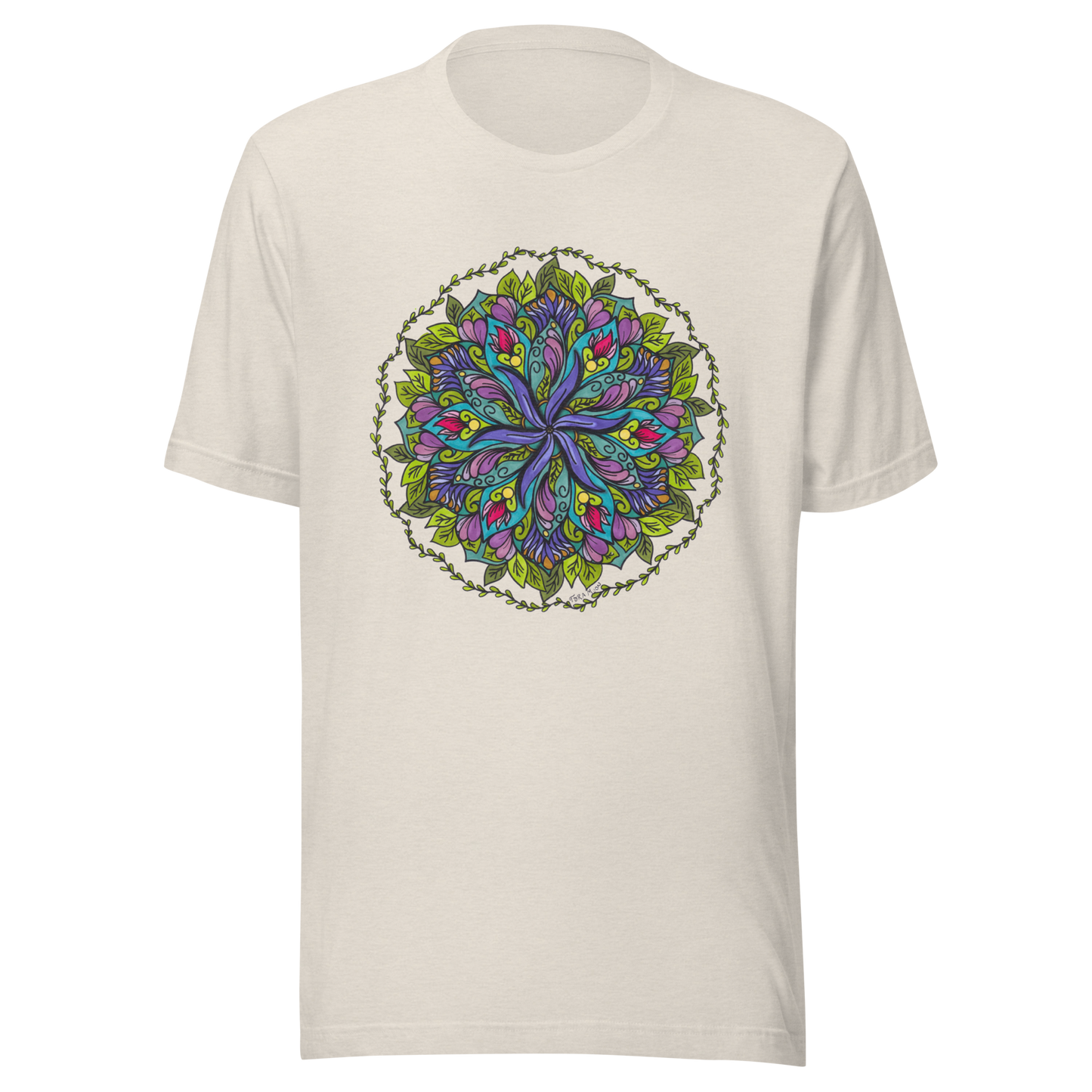 Bloom in Balance Swirling Flower Mandala T-shirt