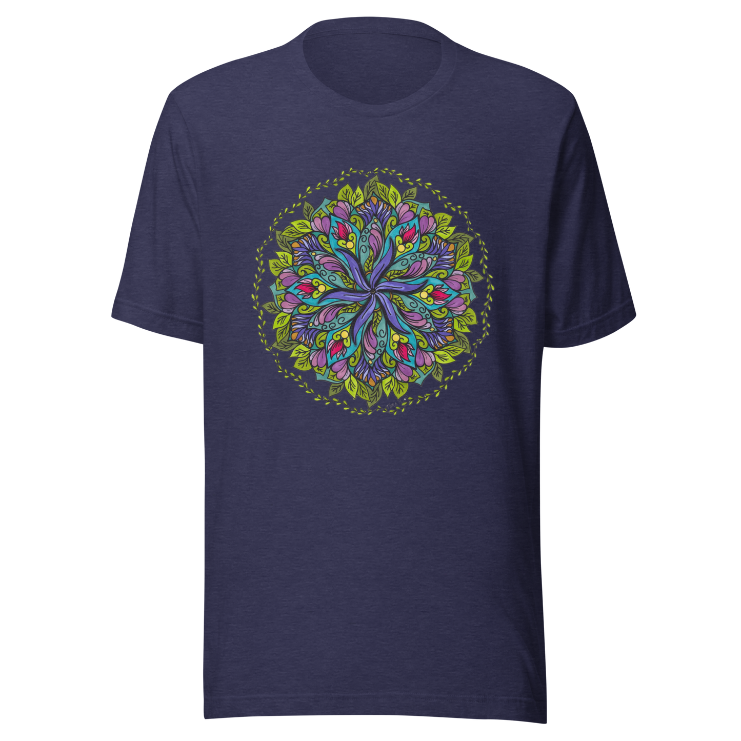 Bloom in Balance Swirling Flower Mandala T-shirt