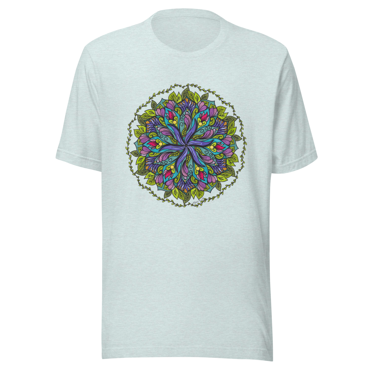 Bloom in Balance Swirling Flower Mandala T-shirt
