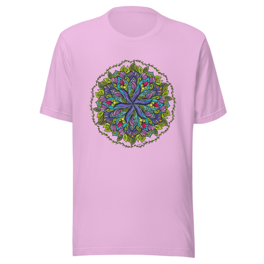 Bloom in Balance Swirling Flower Mandala T-shirt