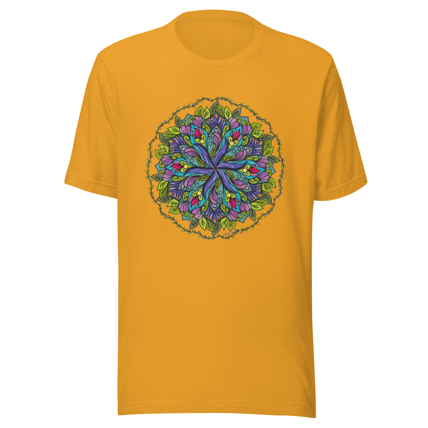 Bloom in Balance Swirling Flower Mandala T-shirt