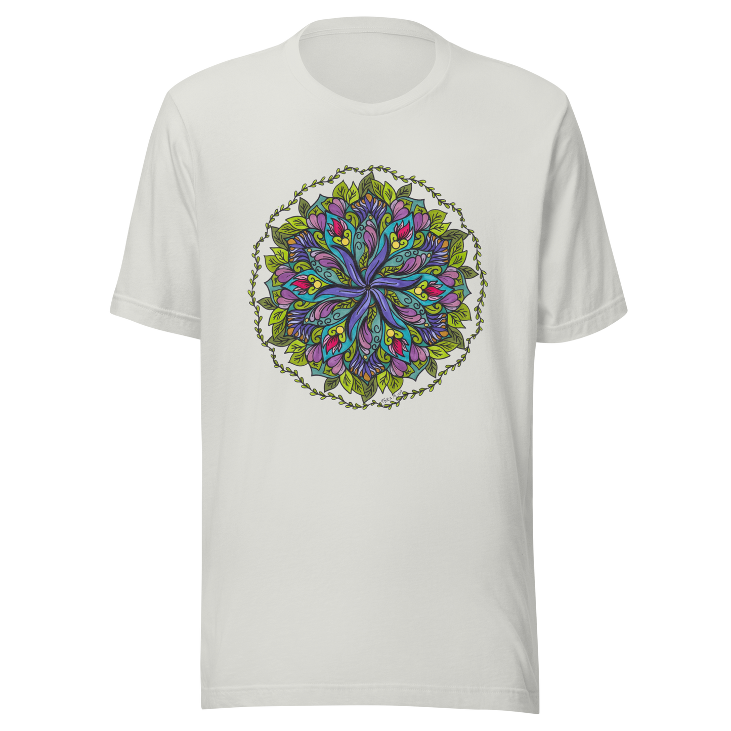 Bloom in Balance Swirling Flower Mandala T-shirt