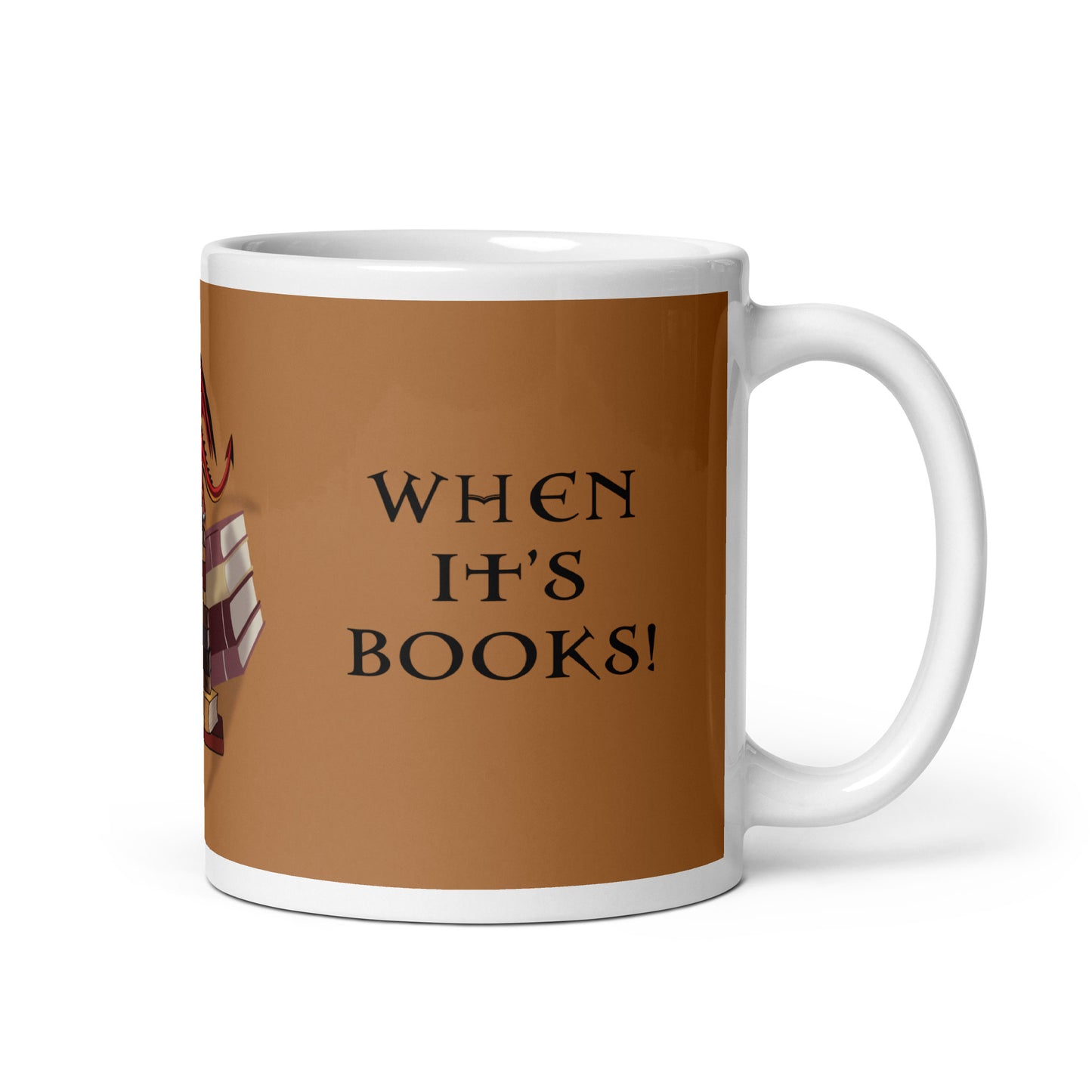 Fierce Red Dragon Book Guardian mug right