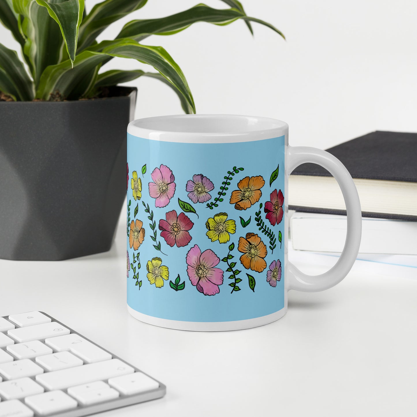 Cosmos Glossy White Mug