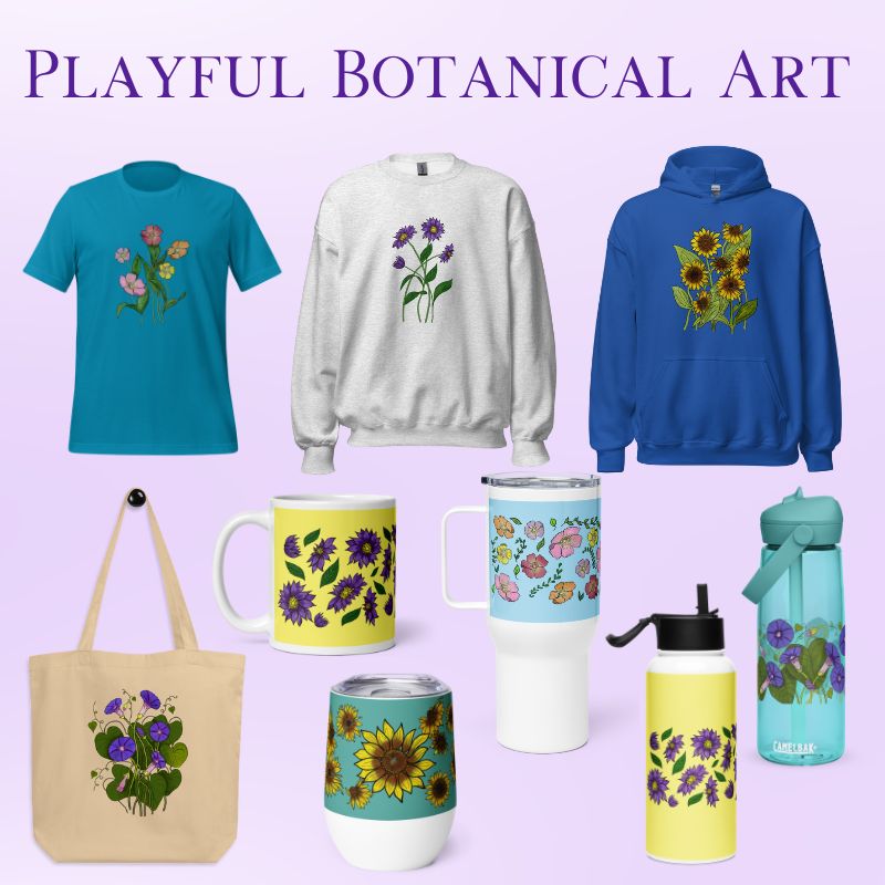 showcasing products with Tora's botanical art collection