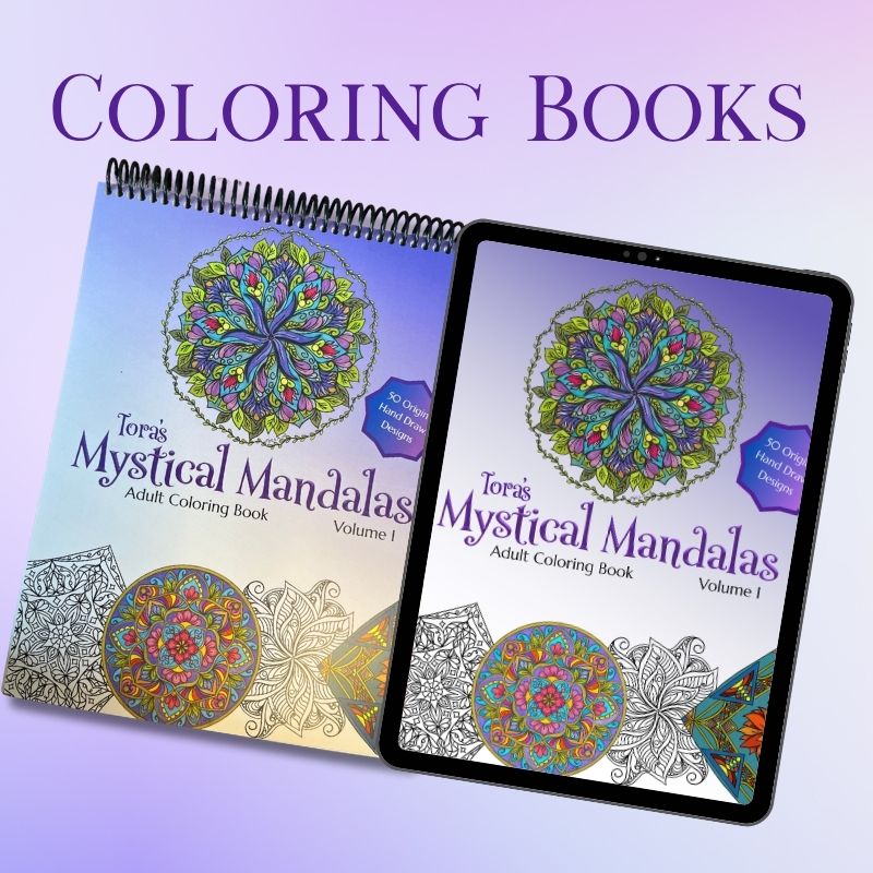 coloring books collection: mystical mandalas print and pdf available